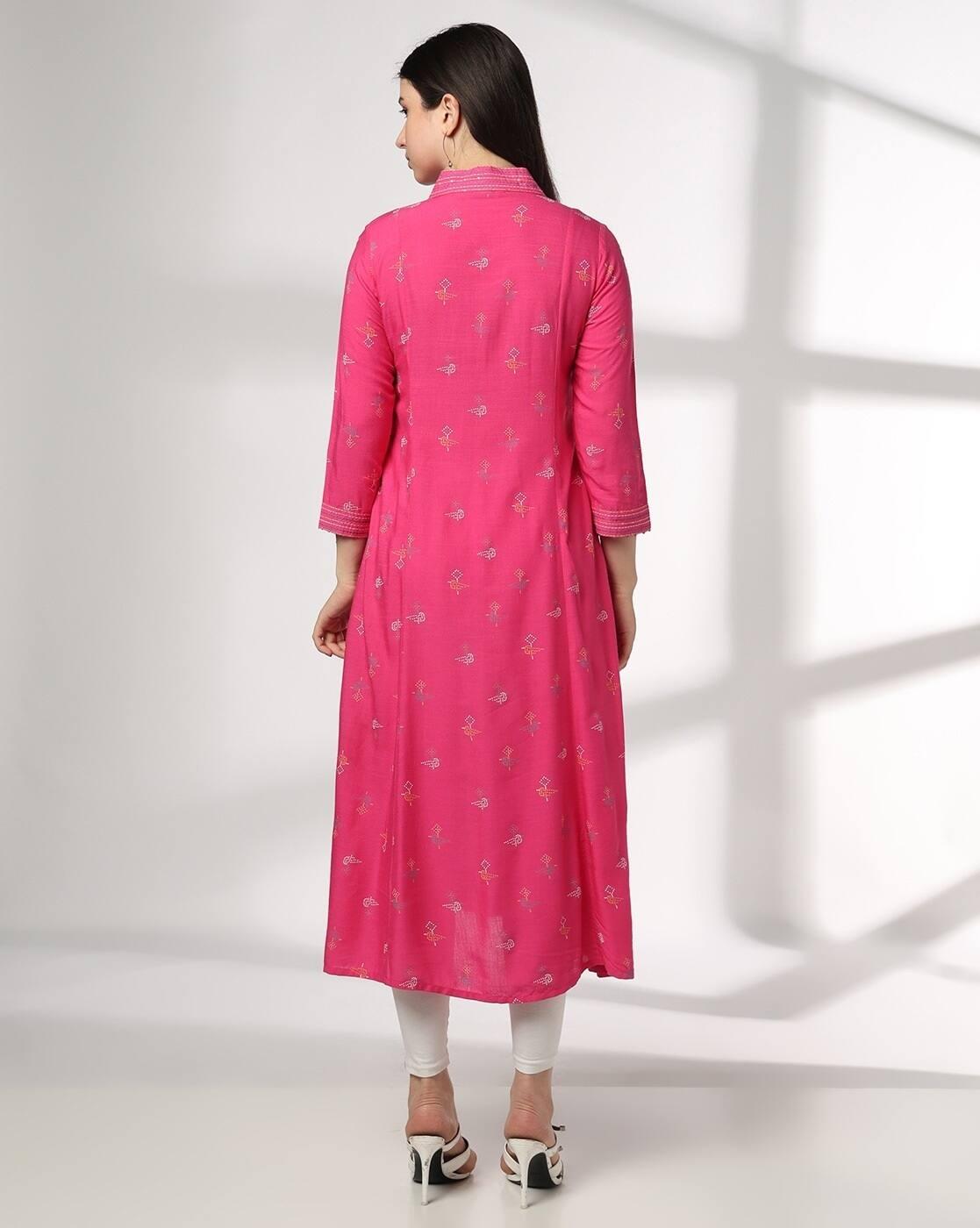 Women Embroidered Flared Kurta