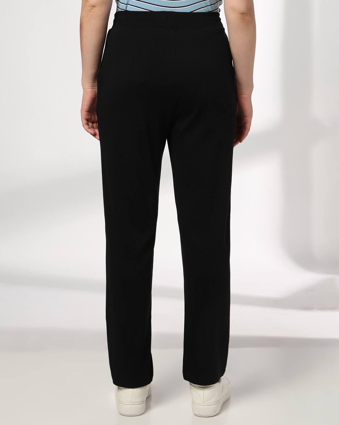 Women Straight Track Pants with Drawstring Waist