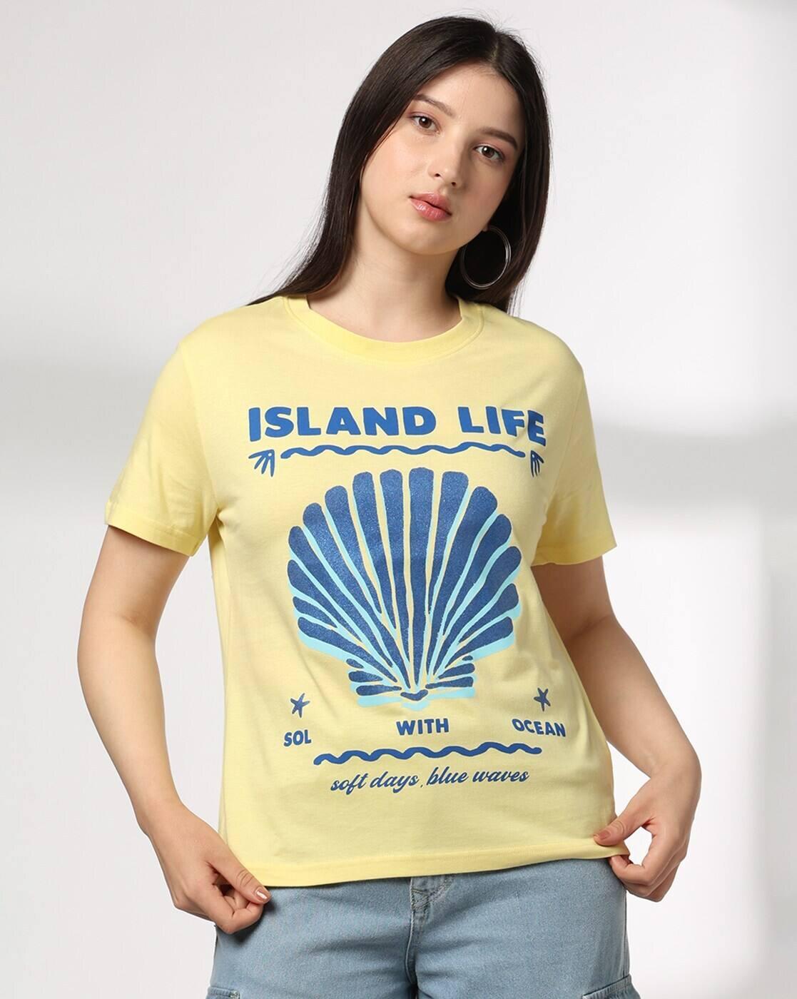 Women Graphic Print Boxy Fit Crew-Neck T-Shirt