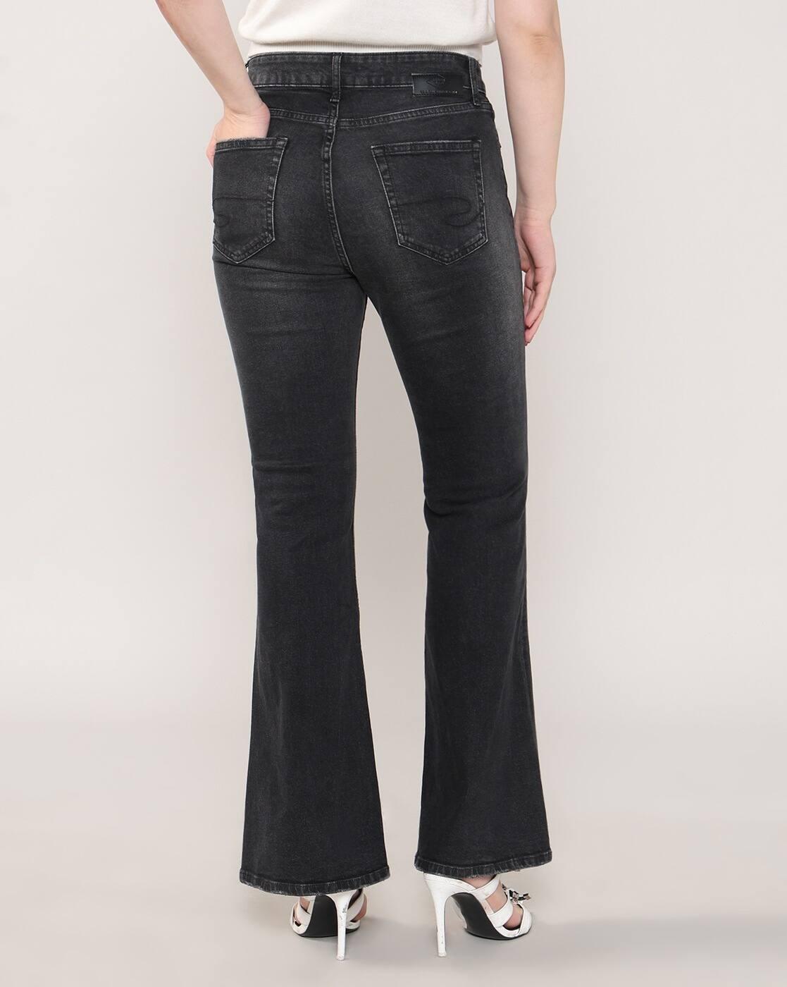 Women Lightly Washed High-Rise Flared Jeans