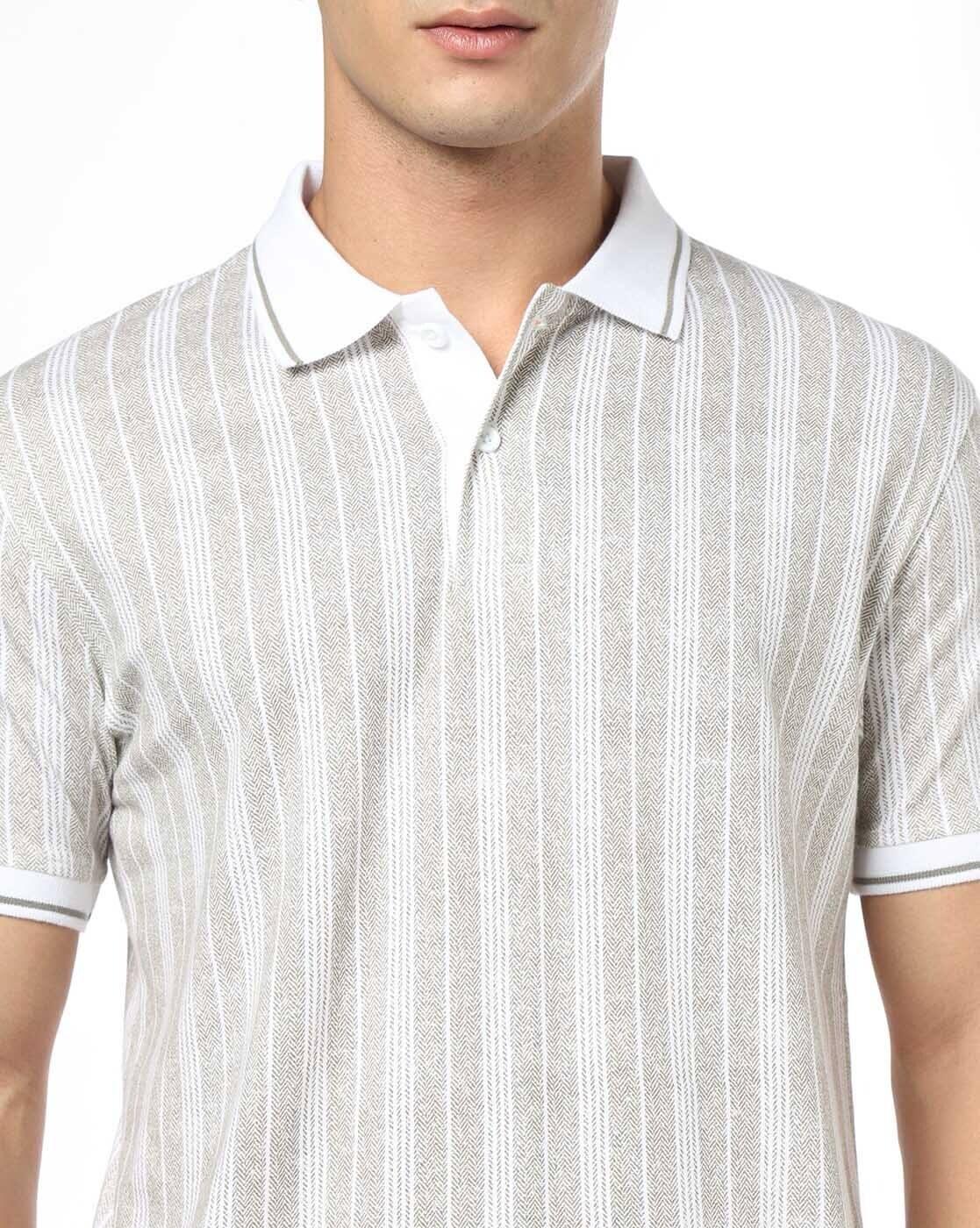 Men Stripes Slim Fit Polo T-Shirt