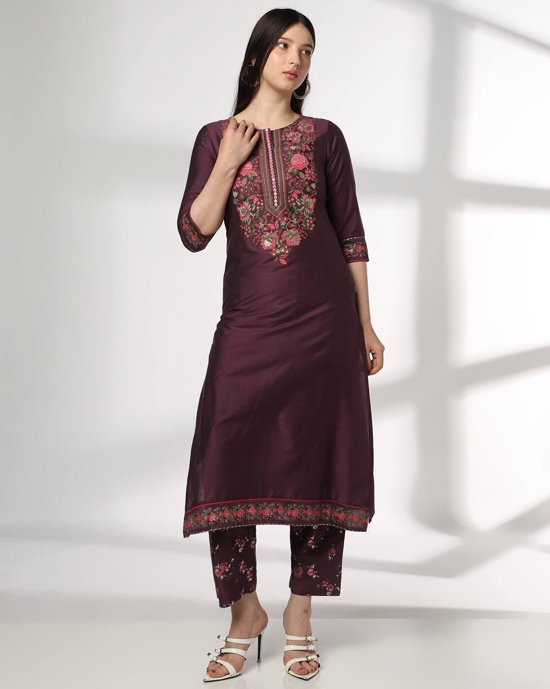Mauve Floral Set, Mauve, L