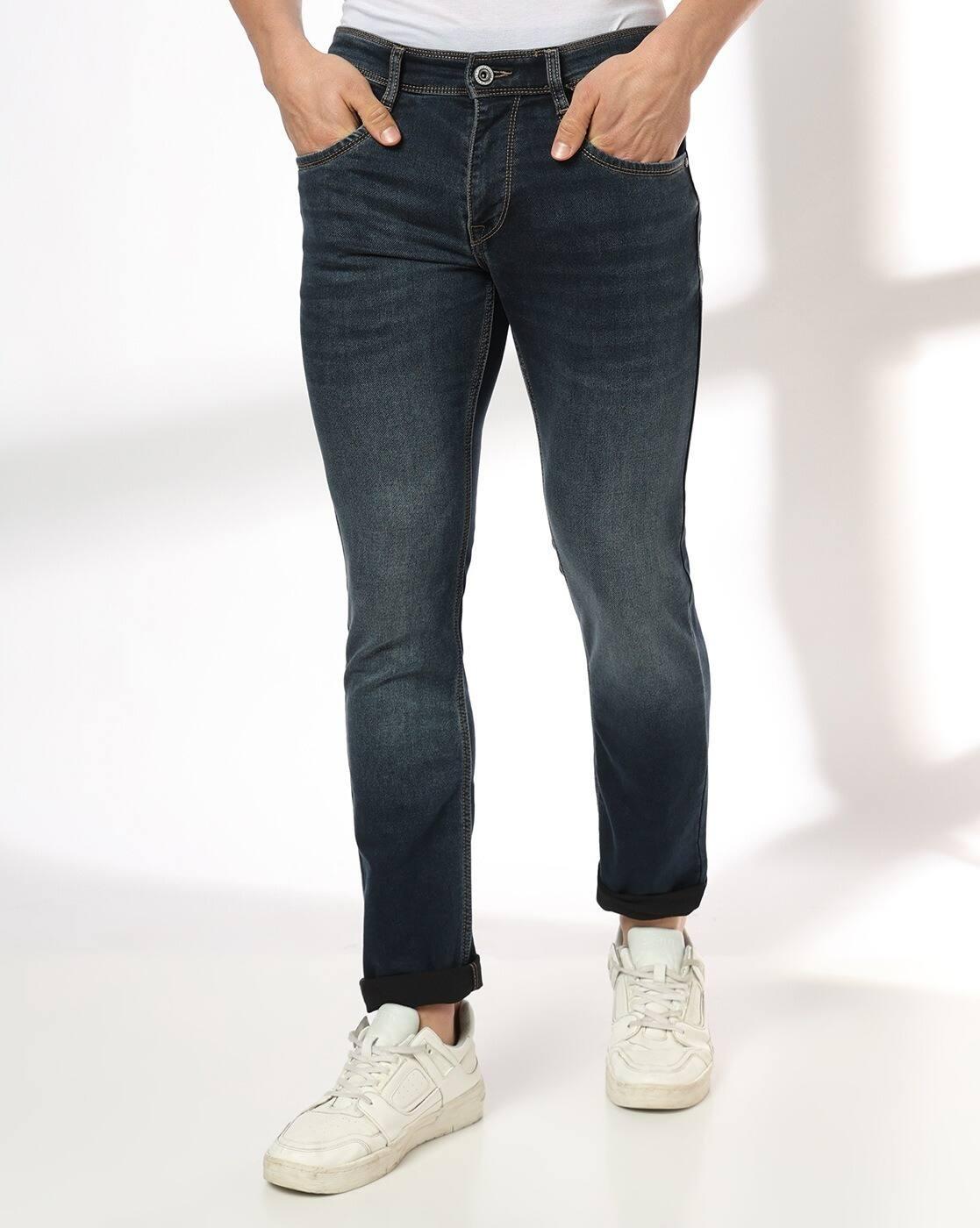 Men Mid-Wash Slim Fit Jeans