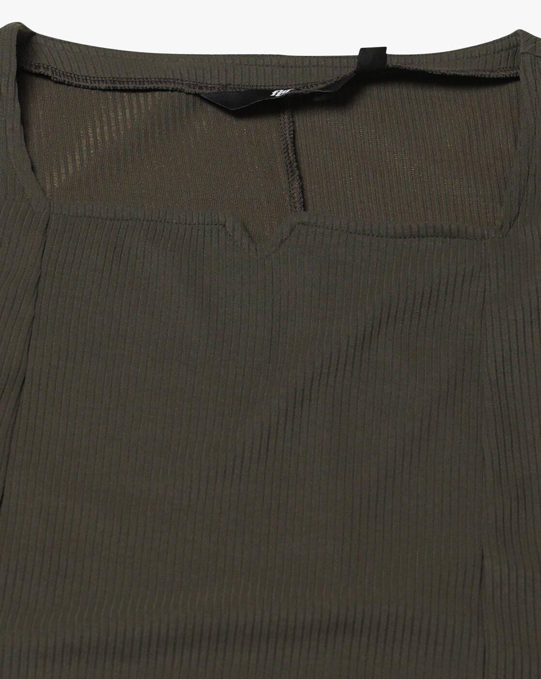 Women V-Split Square-Neck Dress