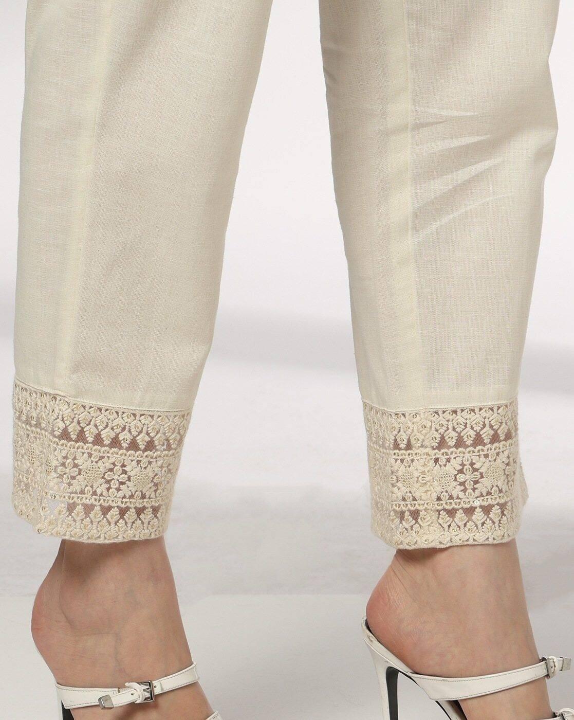 Women Straight Pants with Elasticated Waist