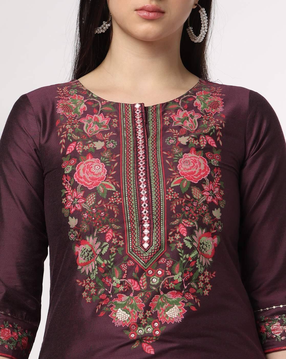 Mauve Floral Set, Mauve, L