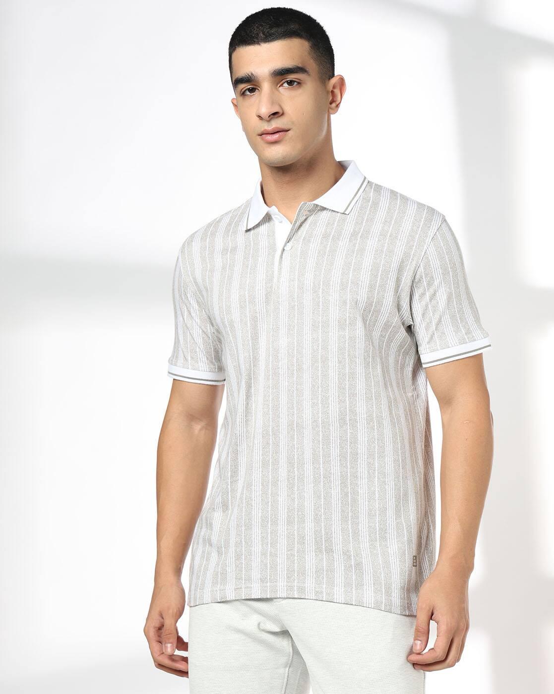 Men Stripes Slim Fit Polo T-Shirt