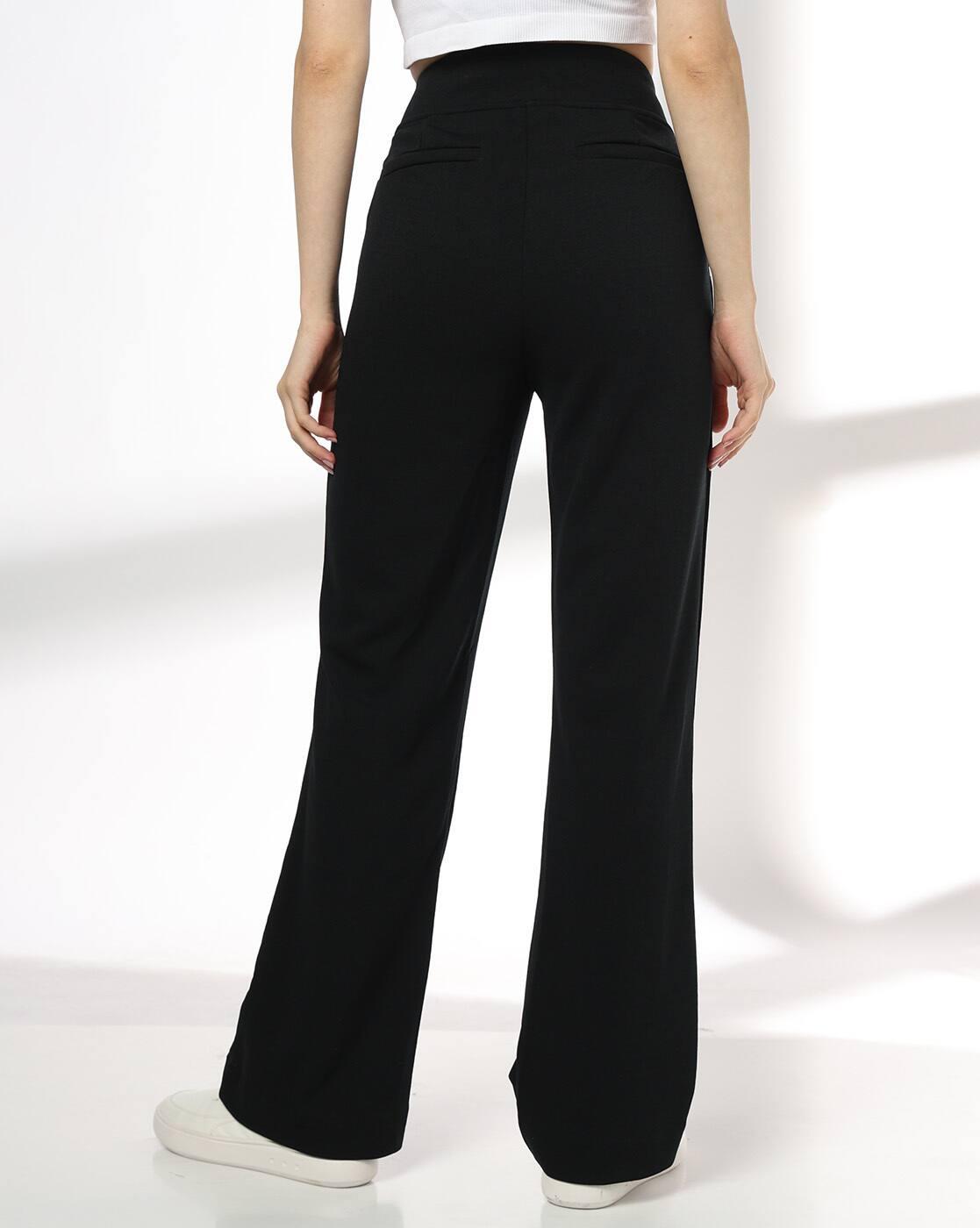 Women Straight Fit Flat-Front Pants
