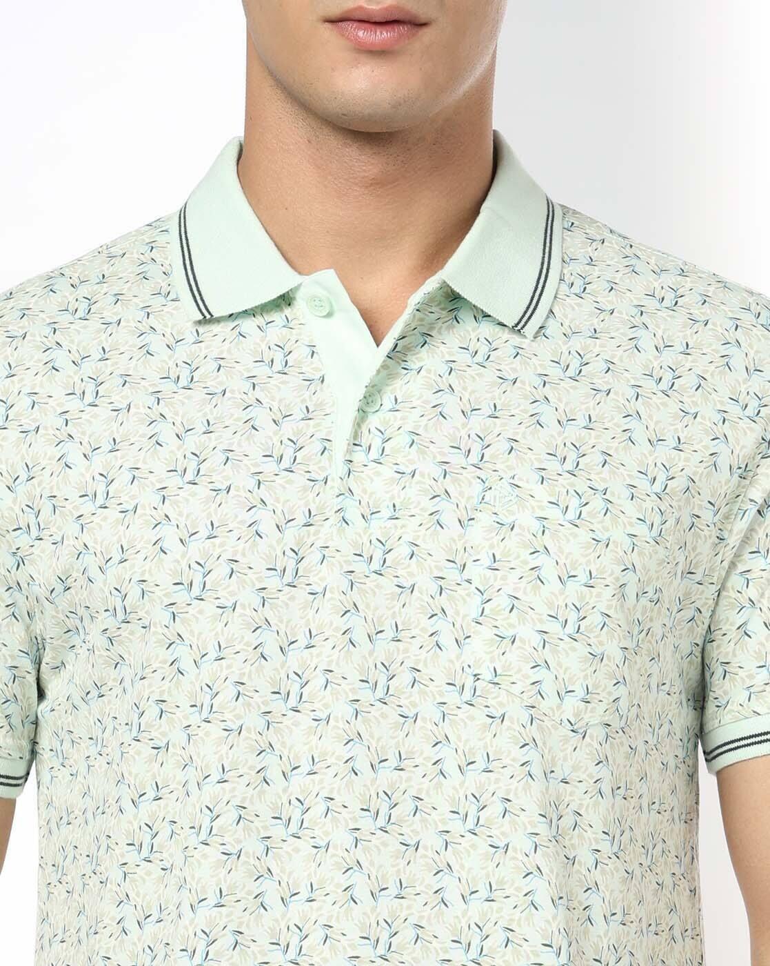 Men All-Over Print Slim Fit Polo T-Shirt with Contrast Tipping