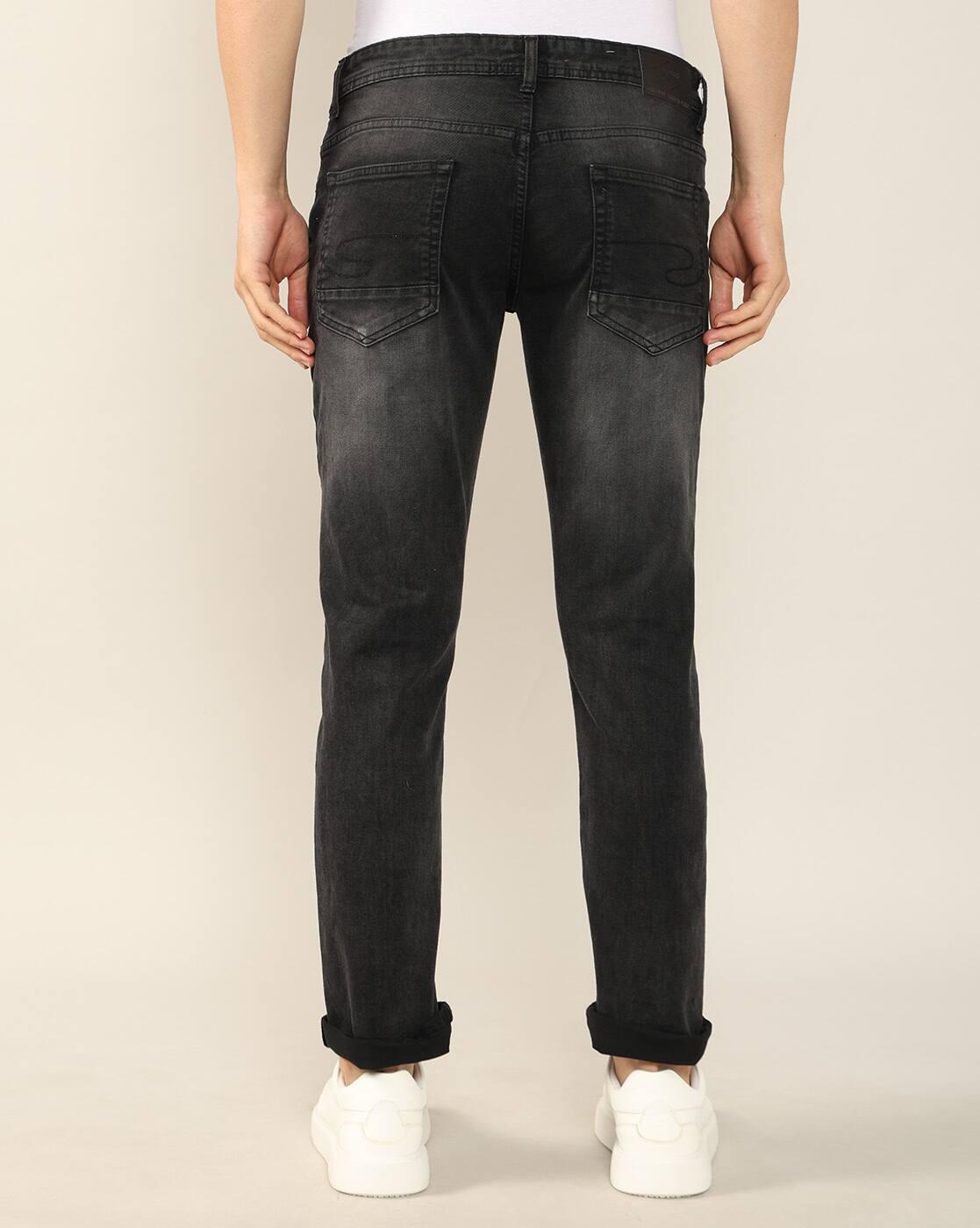 Men Lightly Washed Loose Fit Jeans