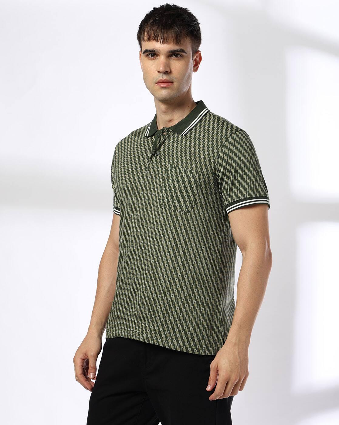 Men Printed Slim Fit Polo T-Shirt