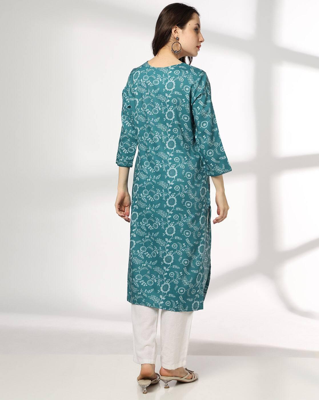Women Floral Print Straight Kurta