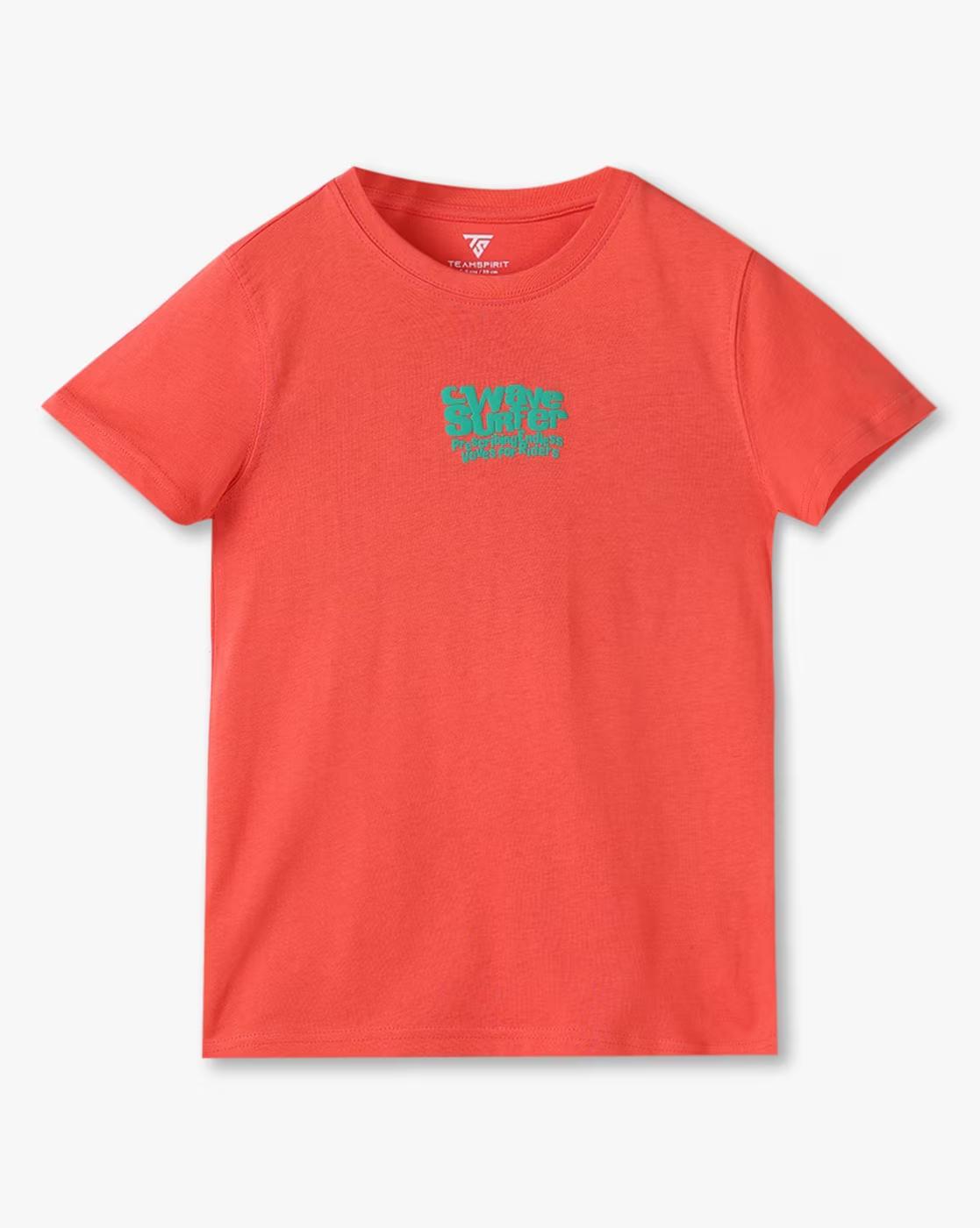Boys Typographic Print Tailored Fit Round-Neck T-Shirt