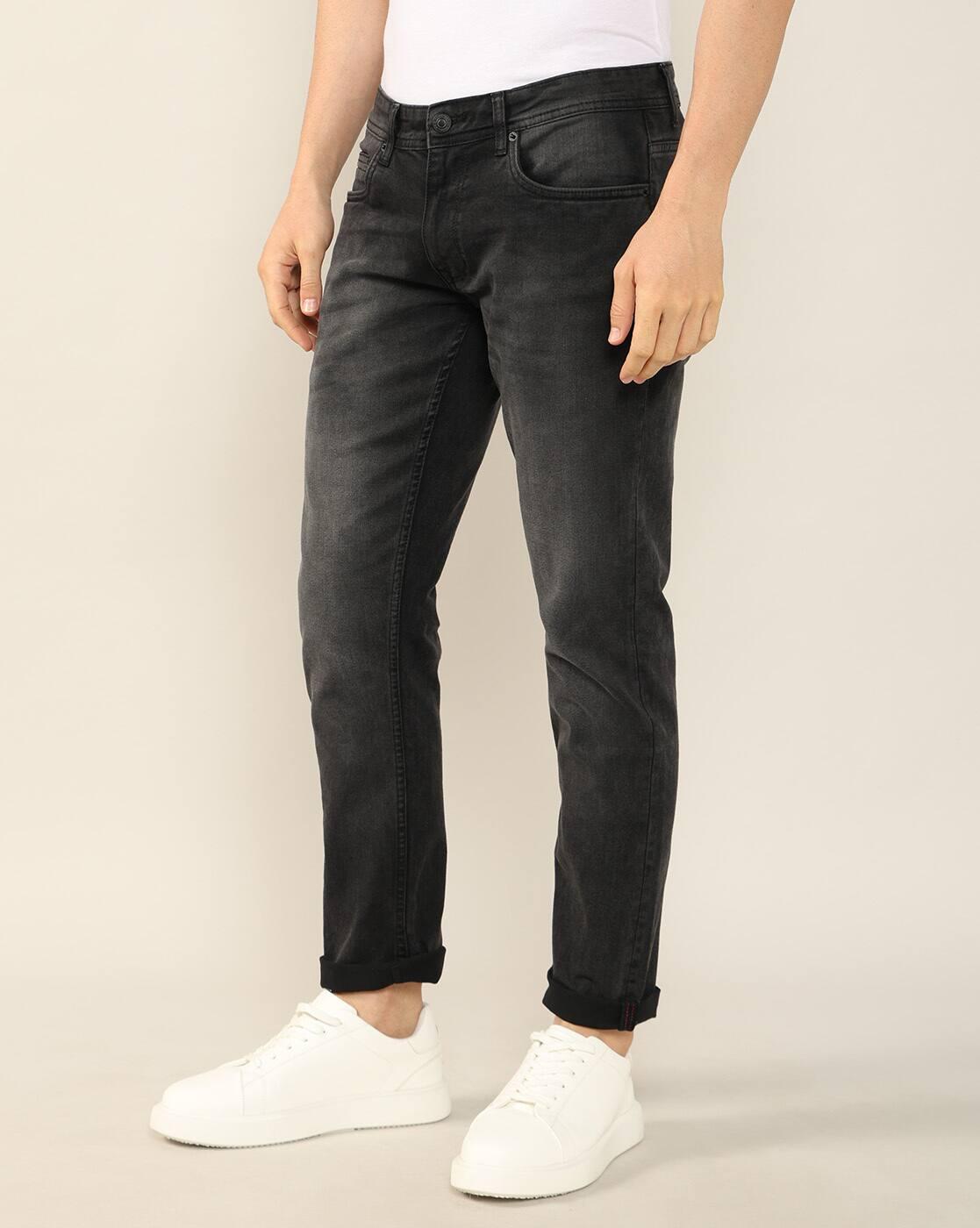 Men Lightly Washed Loose Fit Jeans