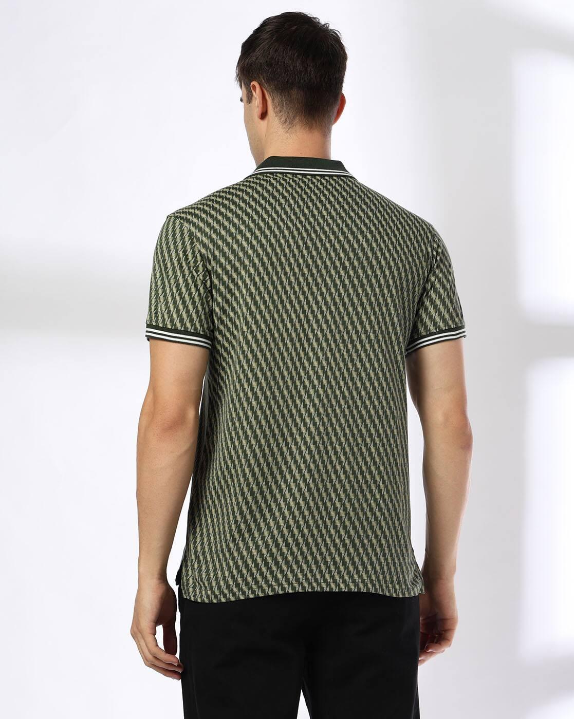 Men Printed Slim Fit Polo T-Shirt