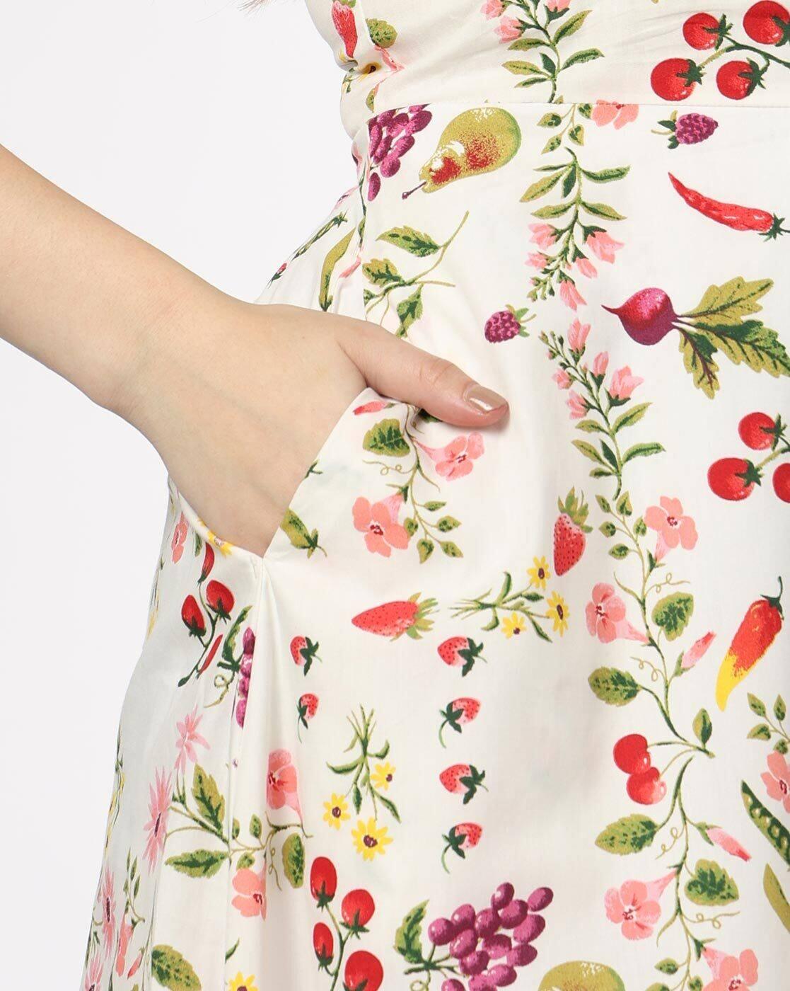 Women Floral Midi A-Line Dress