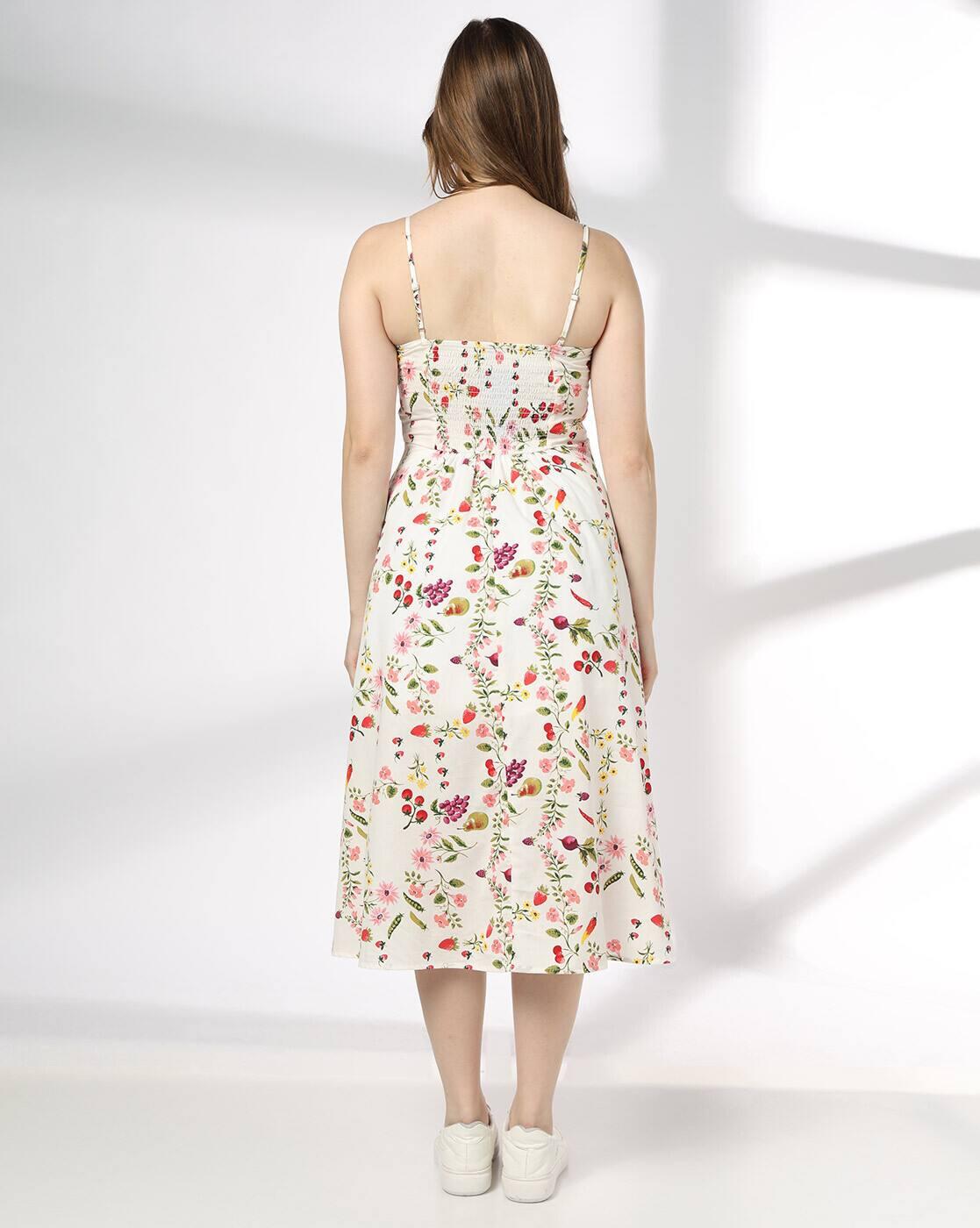 Women Floral Midi A-Line Dress