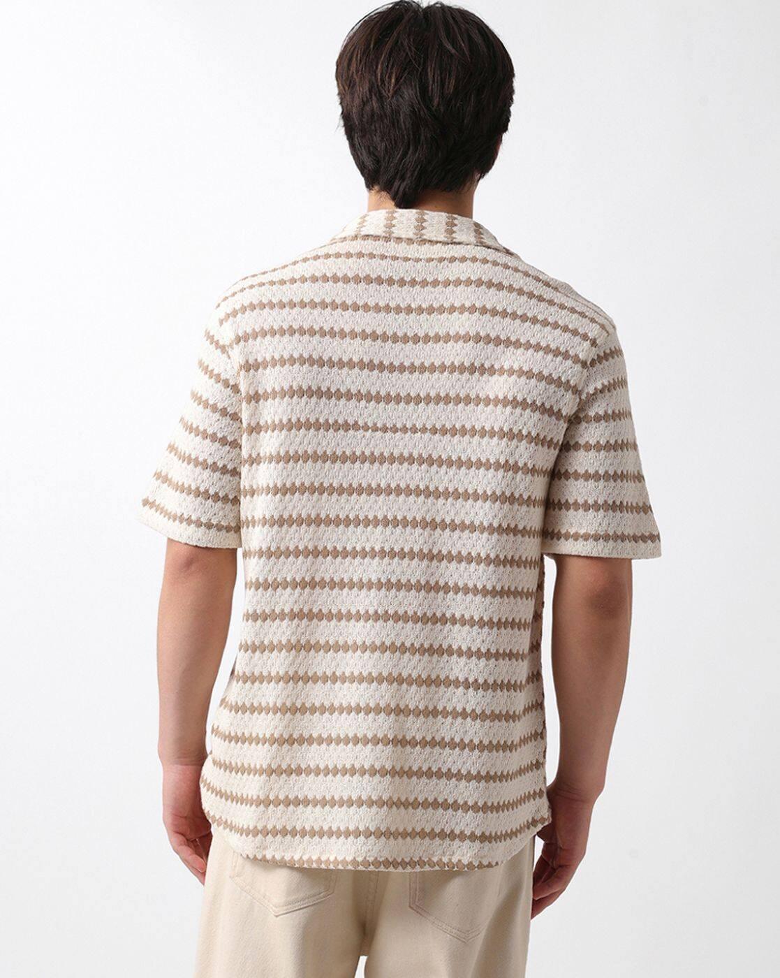 Men Geometric Textured Regular Fit Shirt