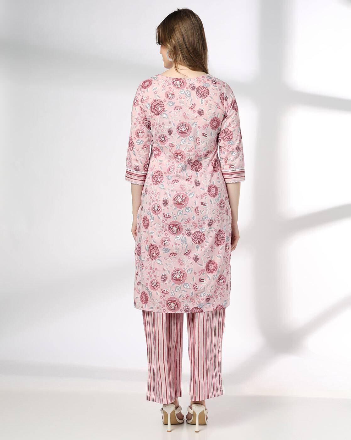 Women Floral Print Straight Kurta & Pants Set