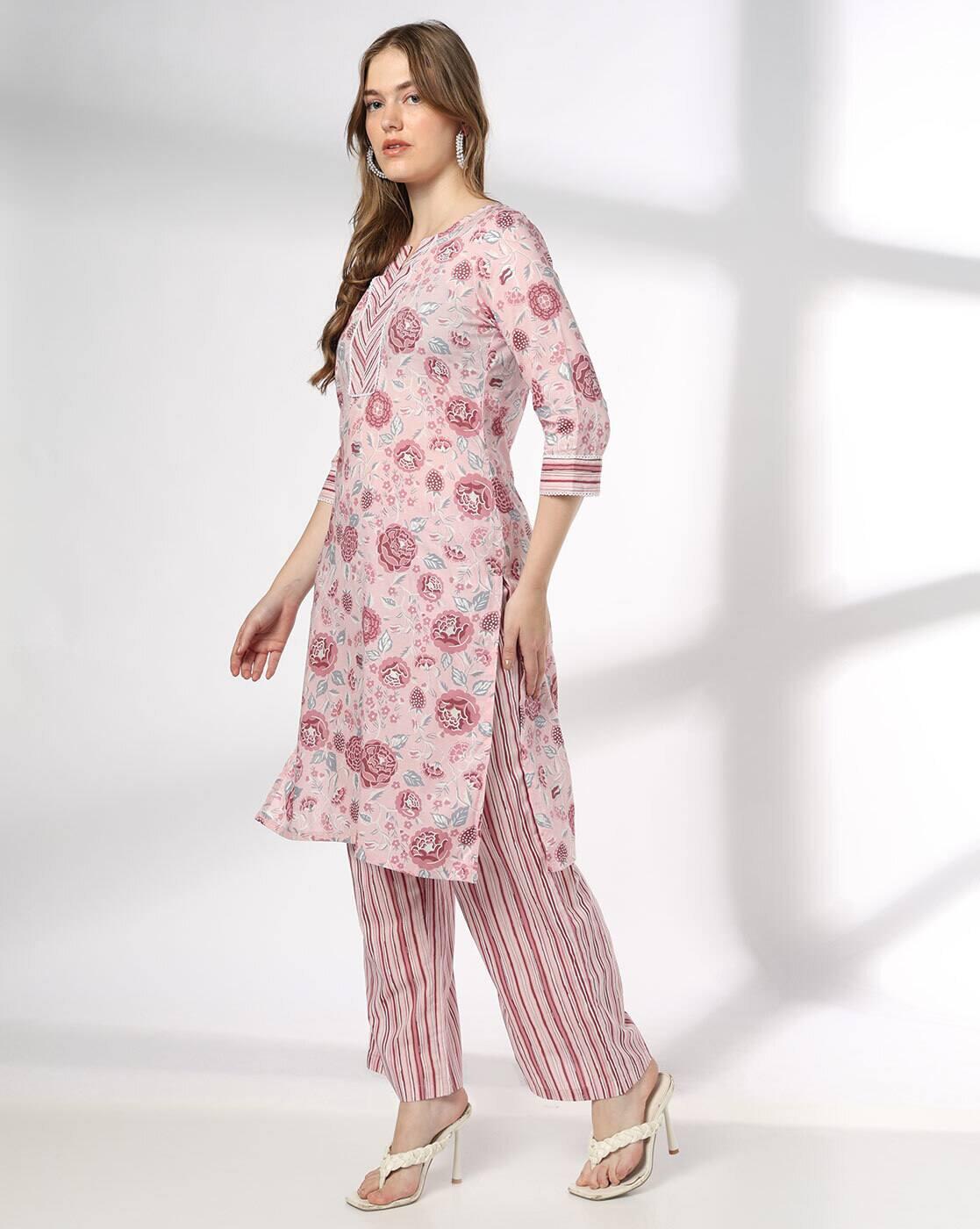 Women Floral Print Straight Kurta & Pants Set