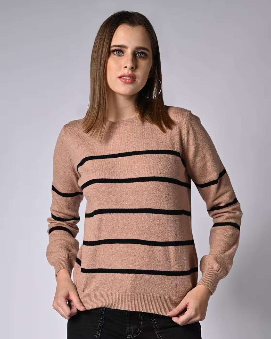 Women Striped Slim Fit Pullover