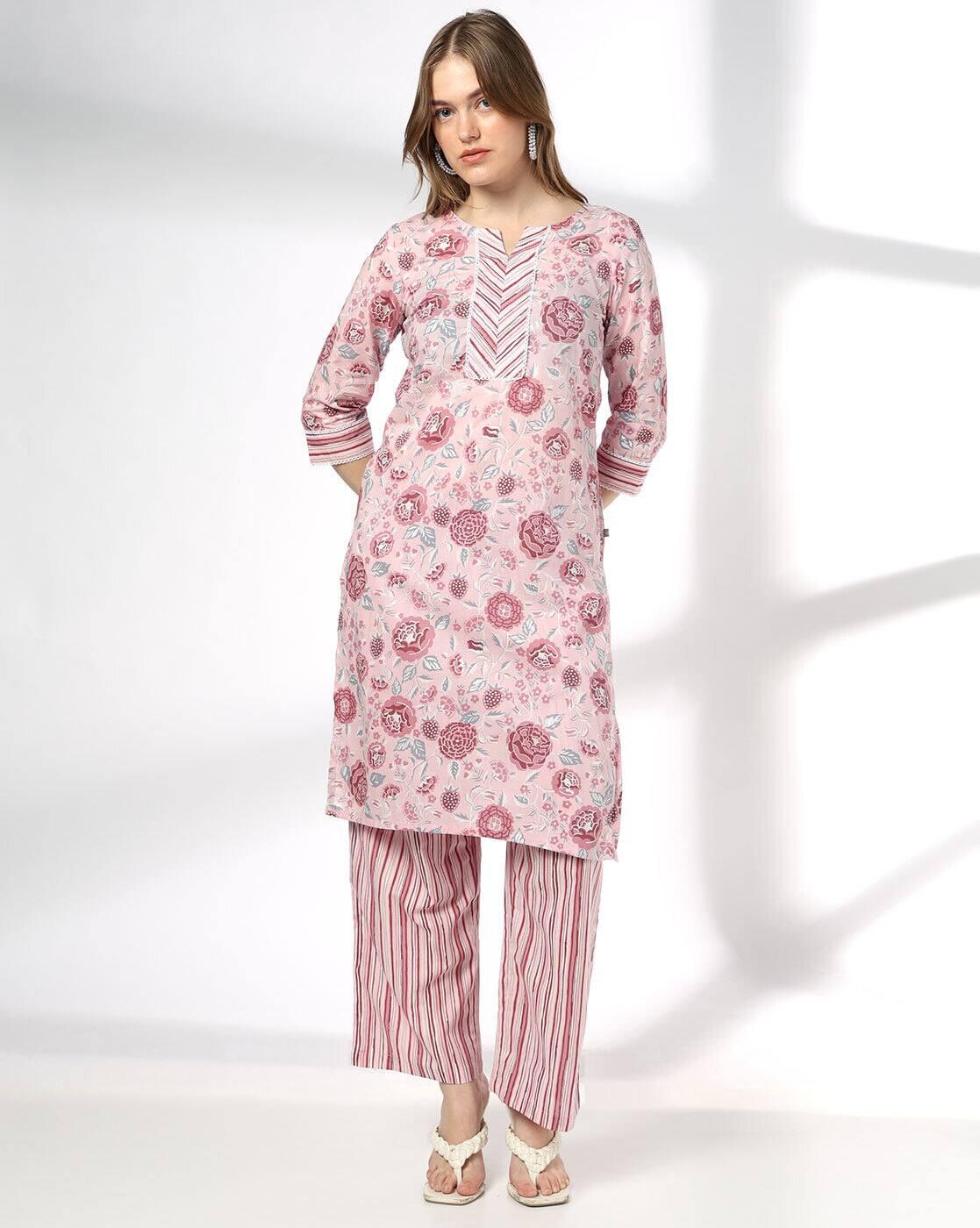 Women Floral Print Straight Kurta & Pants Set