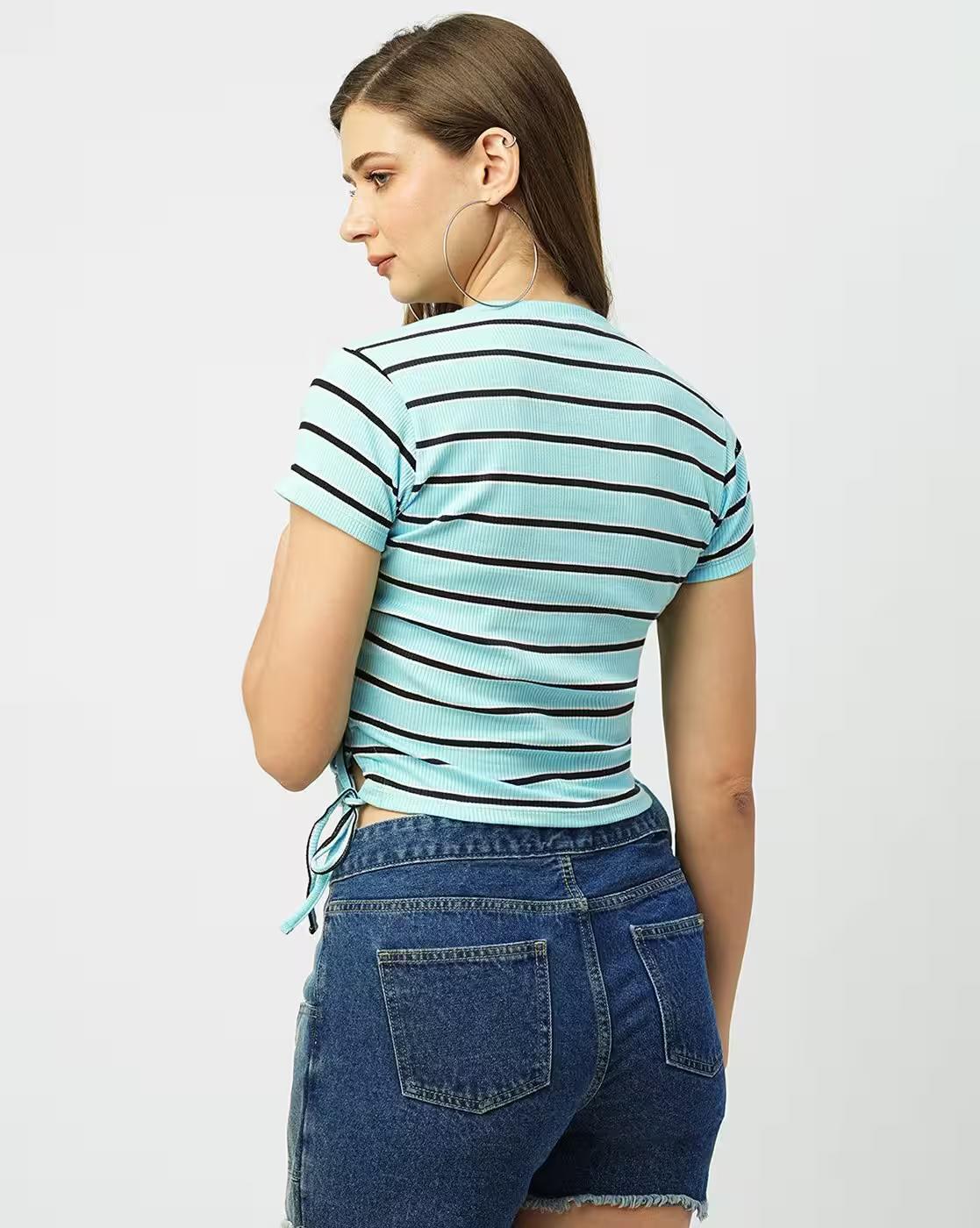 Women Striped Slim Fit T-Shirt