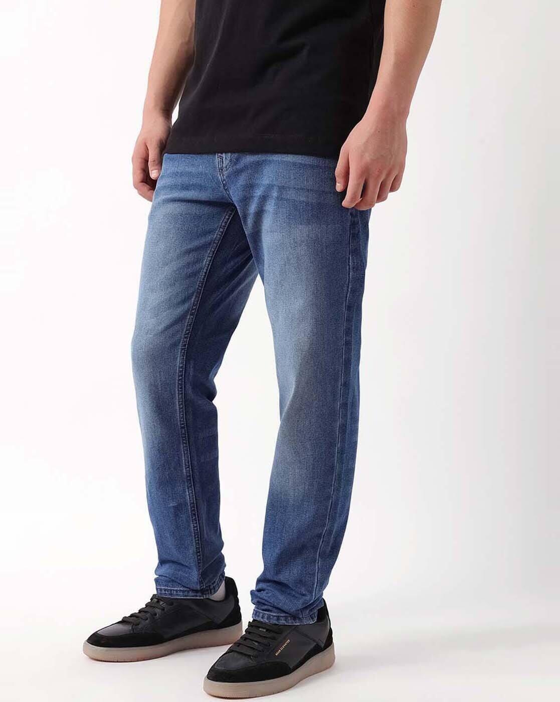 Men Light Fade Slim Fit Mid-Ri, BLUE, 28