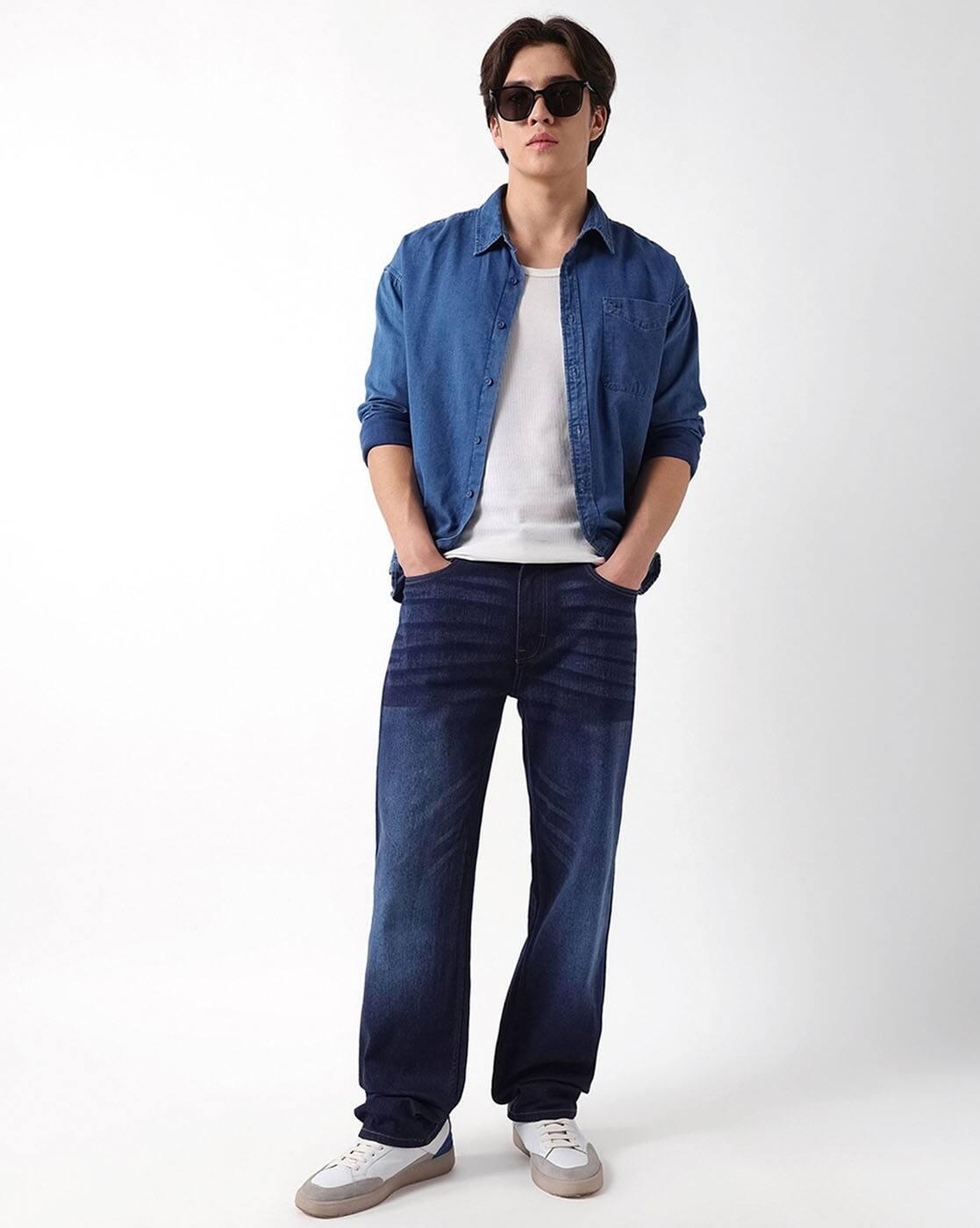 Men Light Fade Straight Fit Mi, BLUE, 28