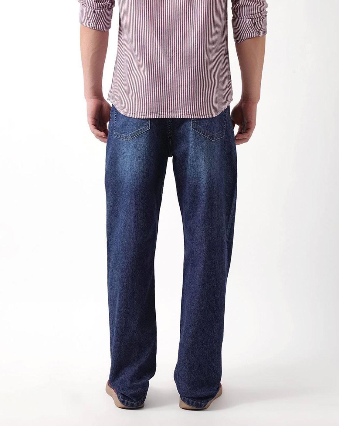 Mid-Wash Relaxed Jeans