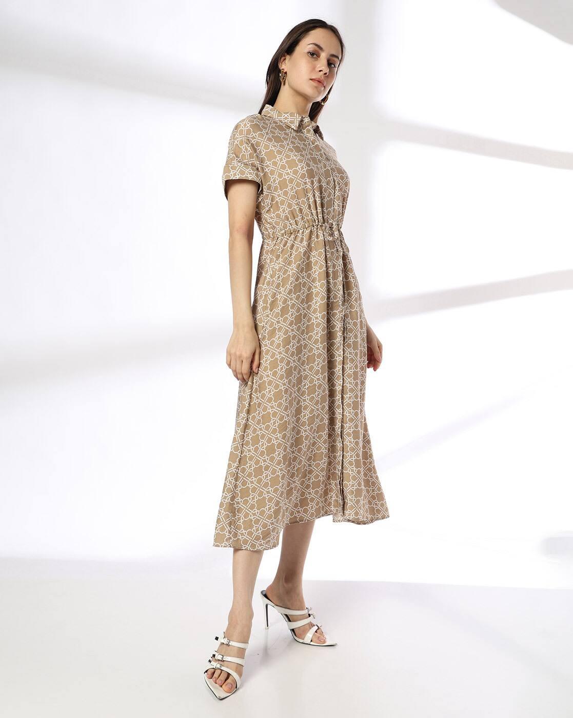 Men Geometric Print Shirt Dress