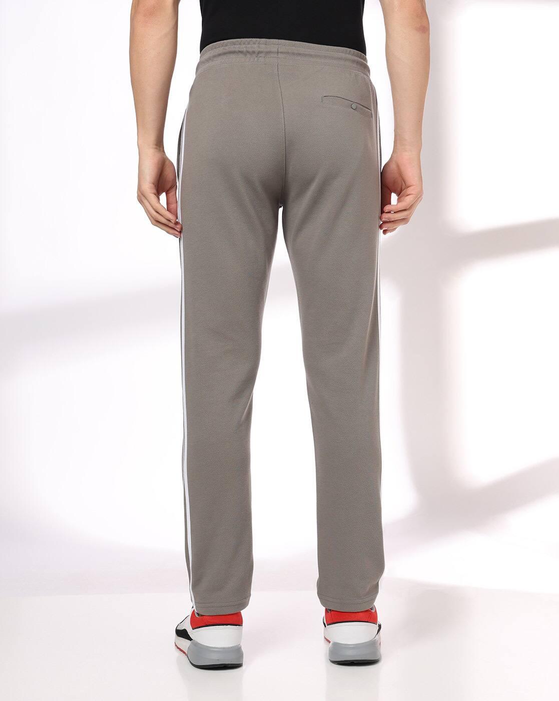 Men Straight Track Pants with Contrast Tipping