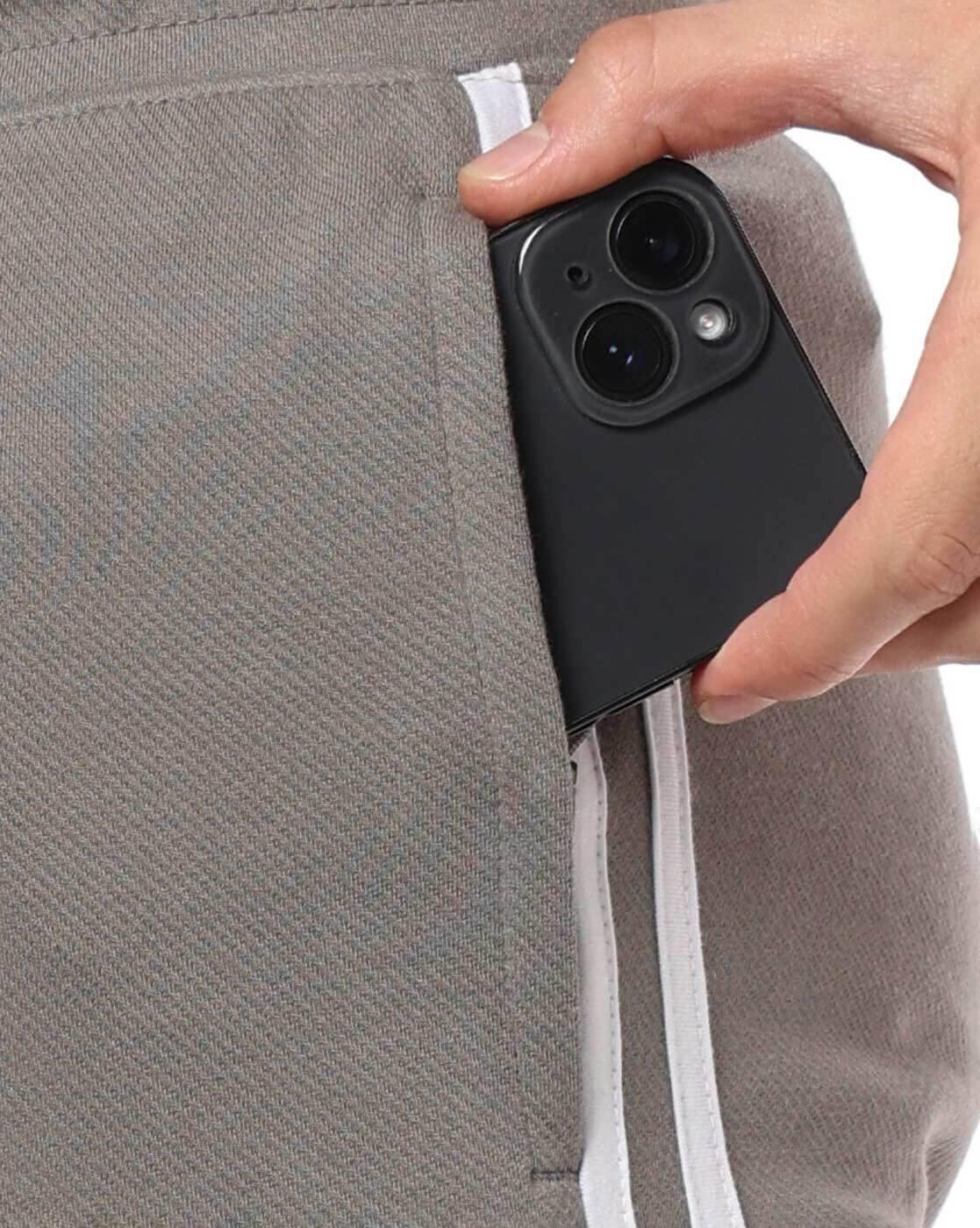 Men Straight Track Pants with Contrast Tipping