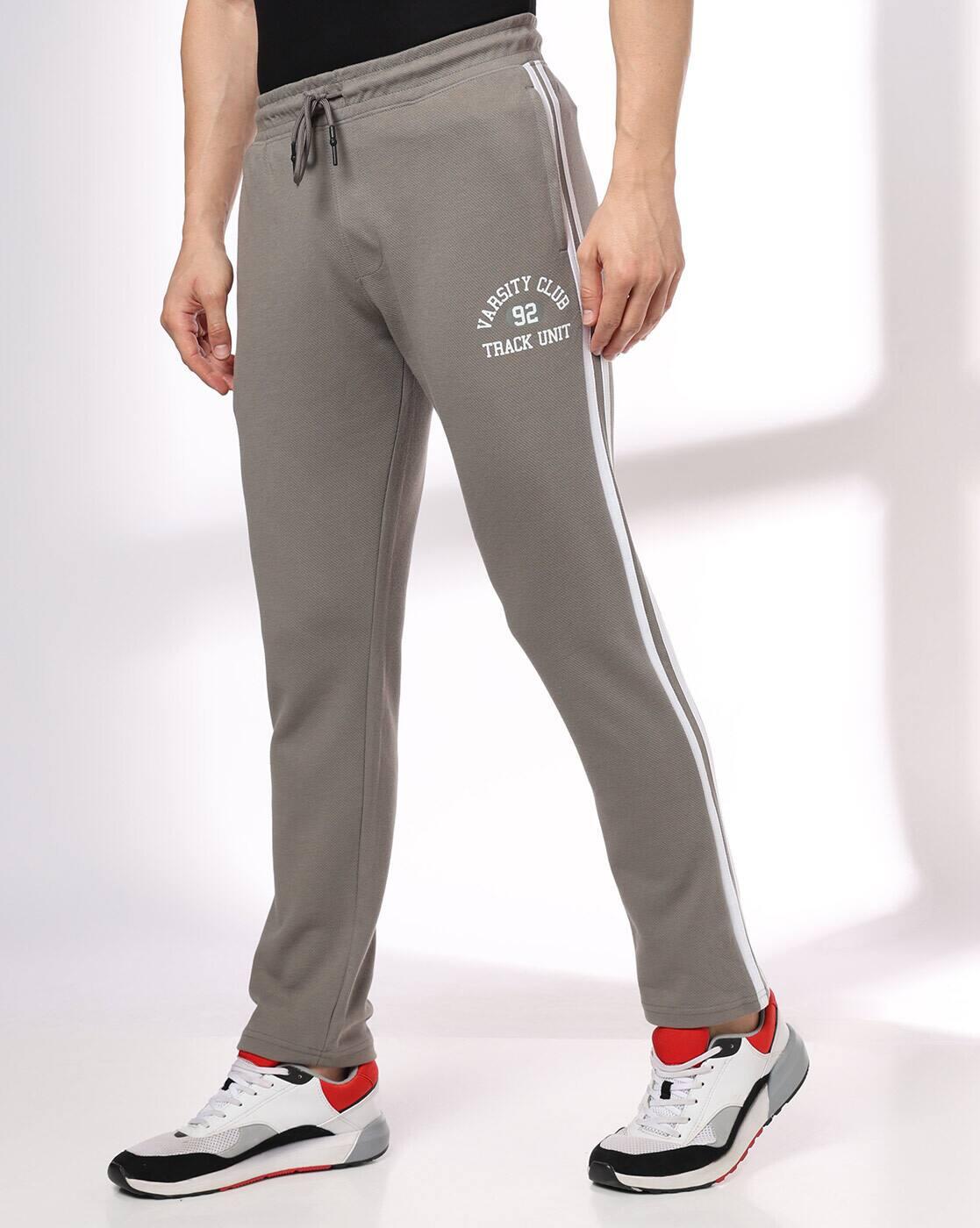 Men Straight Track Pants with Contrast Tipping