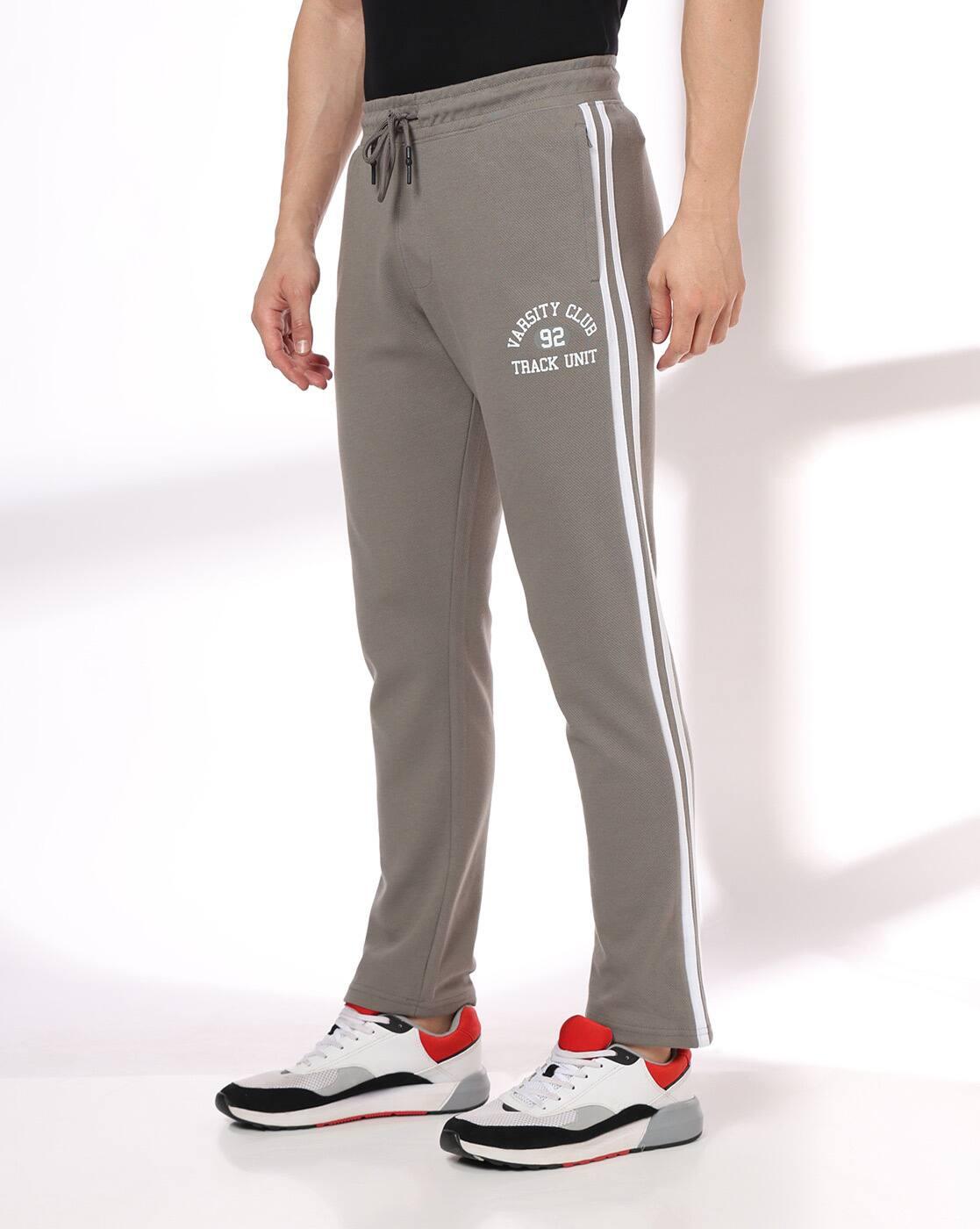 Men Straight Track Pants with Contrast Tipping