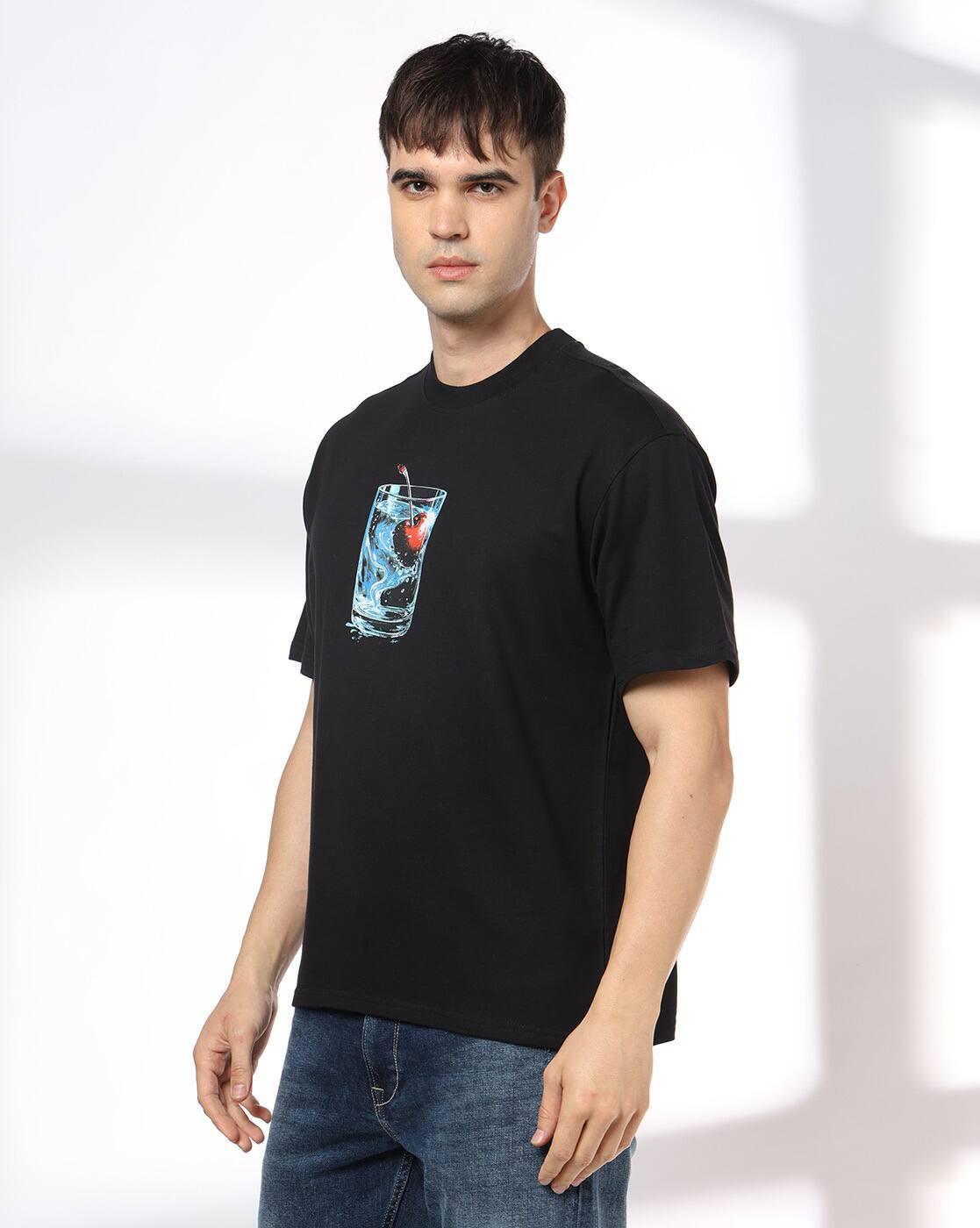 Men Graphic Print Boxy Fit Crew-Neck T-Shirt