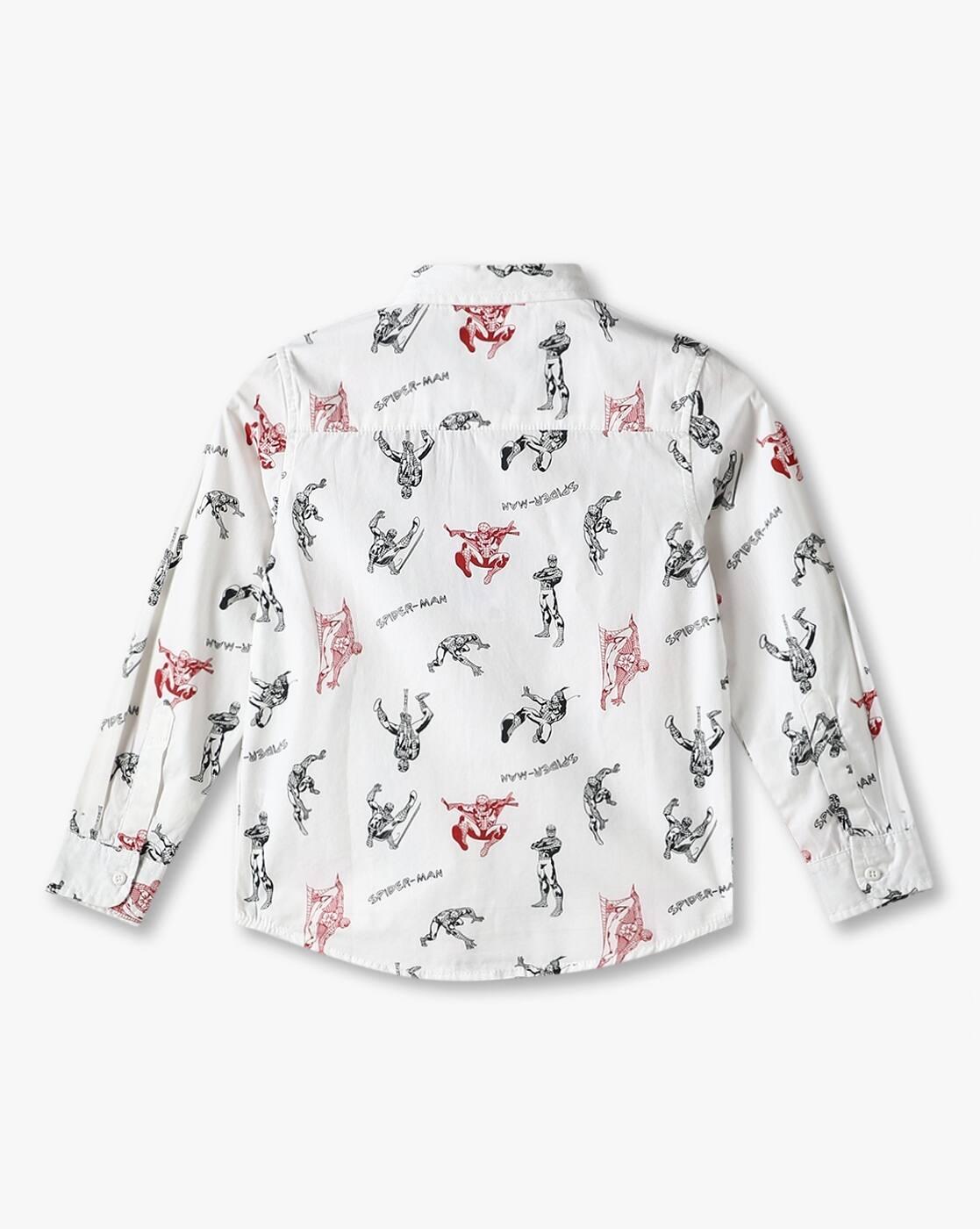 Boys Spider-Man All-Over Print Regular Fit Shirt