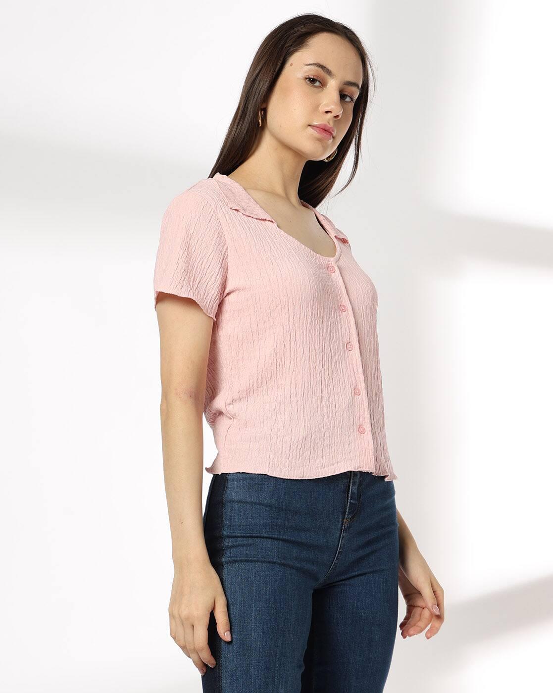 Women Crinkled Slim Fit Shirt