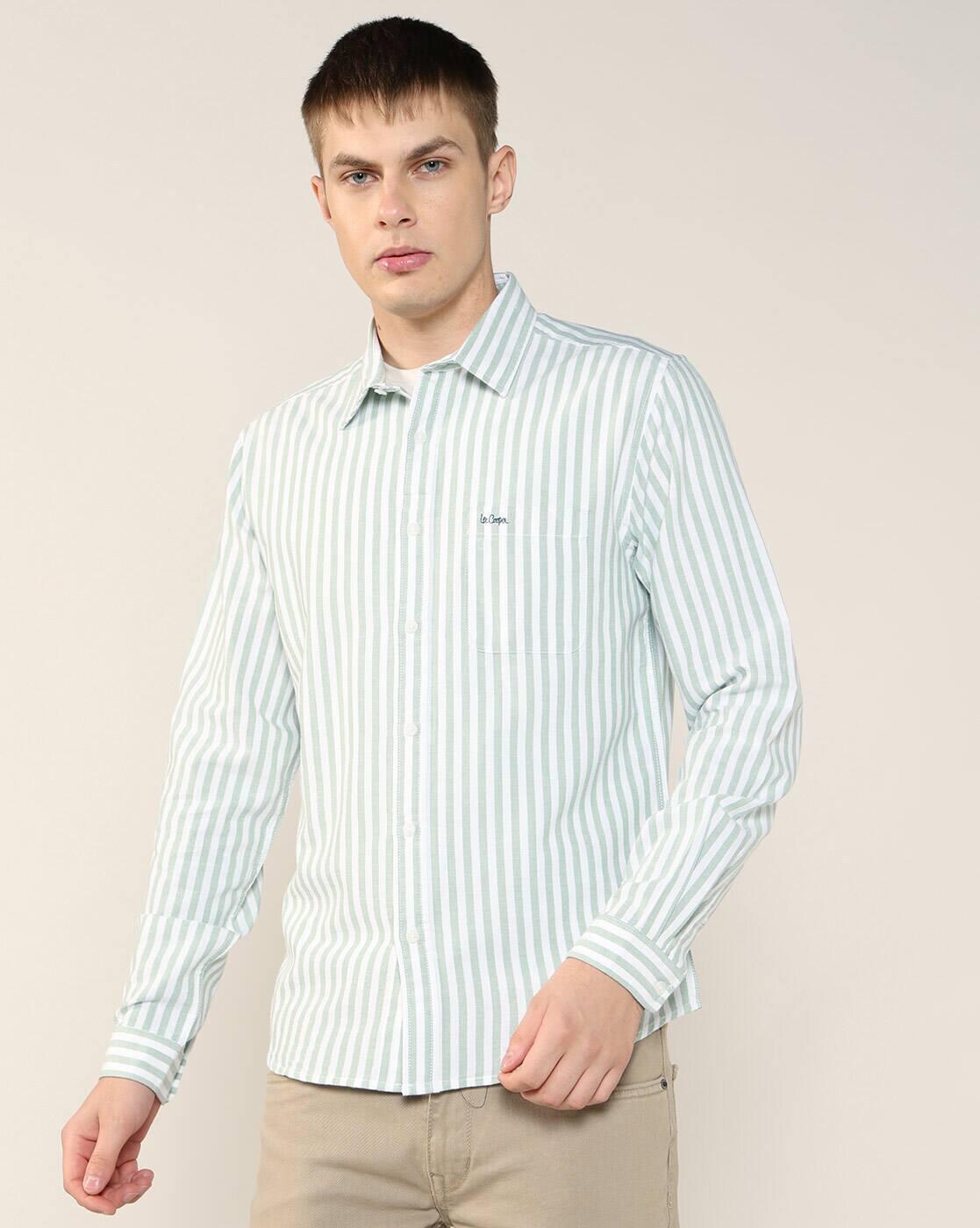 Men Striped Regular Fit Shirt with Patch Pocket