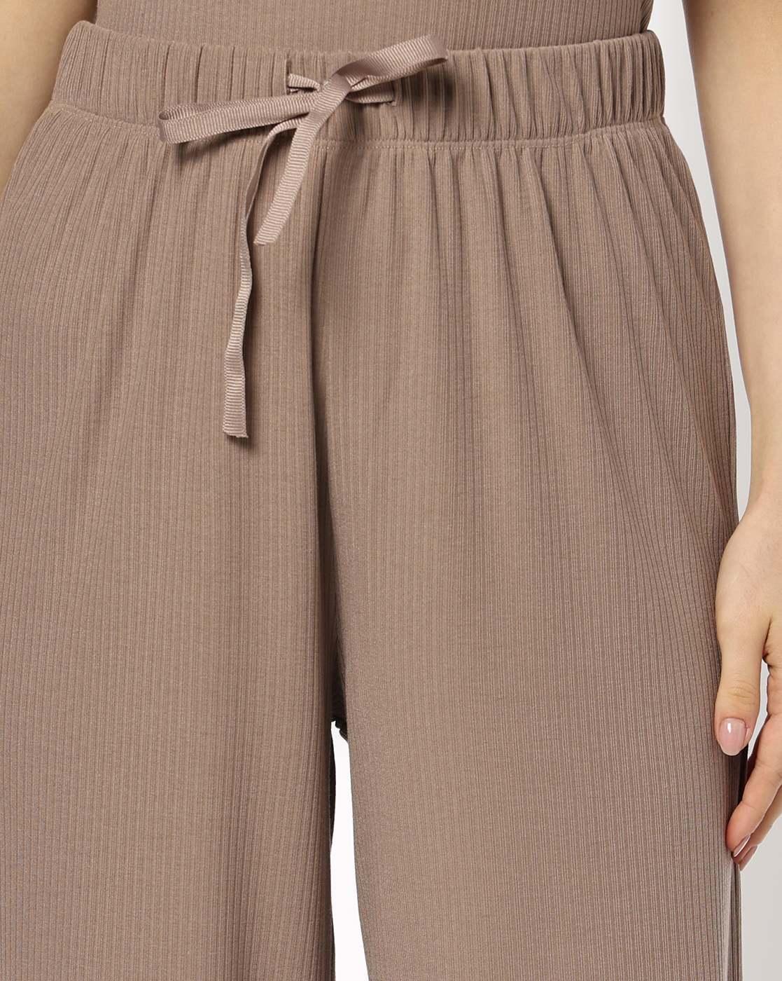 Women Ribbed Regular Fit Pyjamas