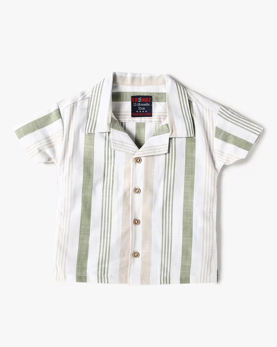 Boys Striped Shirt & Shorts Set