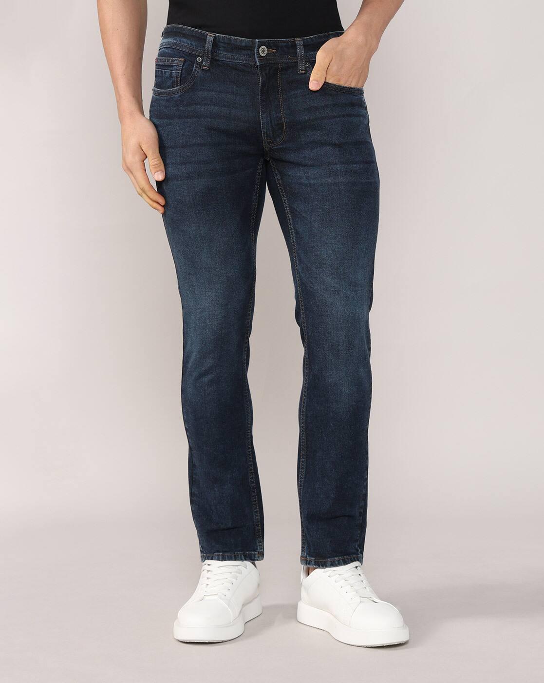 Men Lightly Washed Slim Fit Jeans