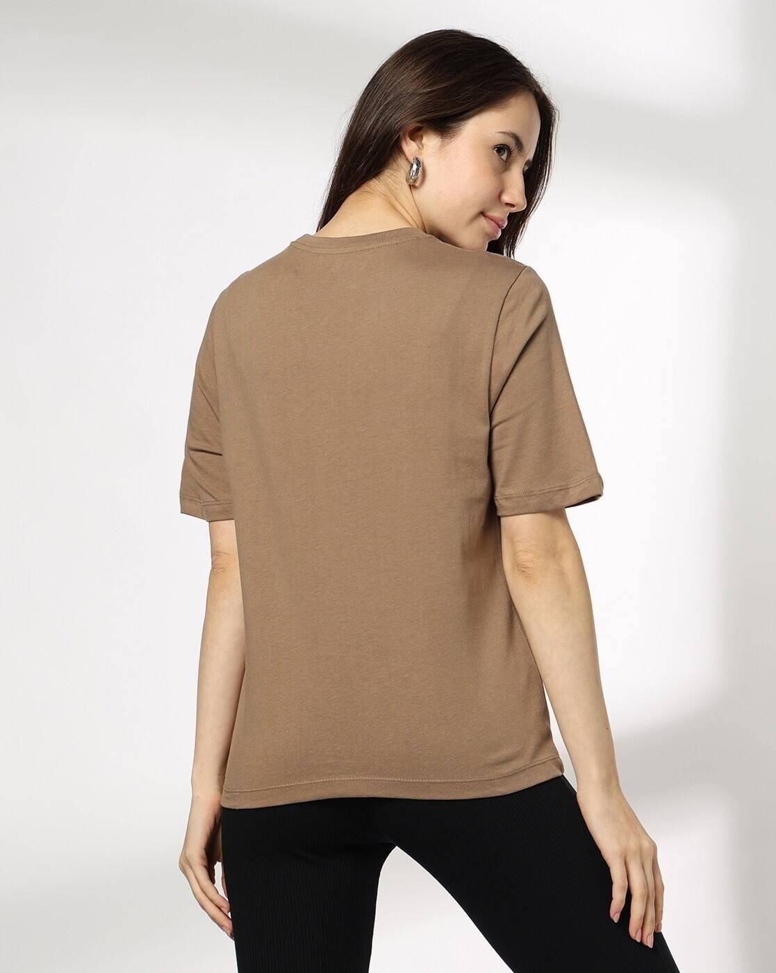 Women Relaxed Fit Crew-Neck T-Shirt