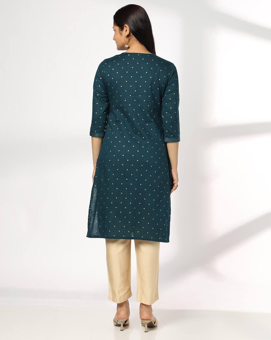 Women Embroidered Straight Kurta