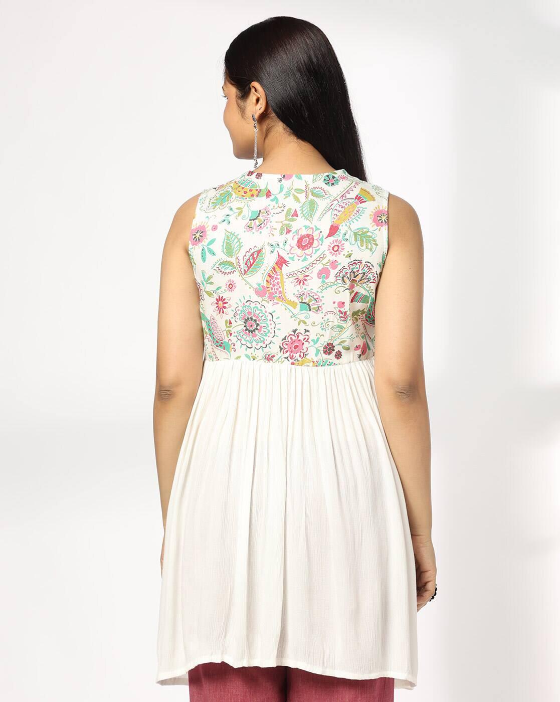 Women Floral Print Fitted A-Line Tunic