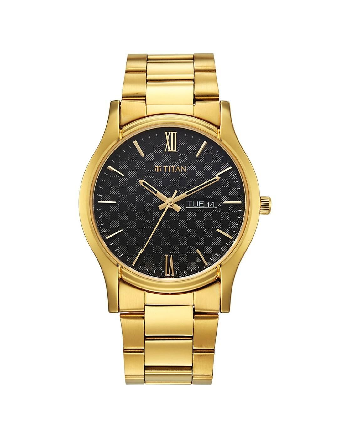 Men Karishma Regal Classic Day-Date IPG Stainless Steel Dress Analogue Watch-10059YM02