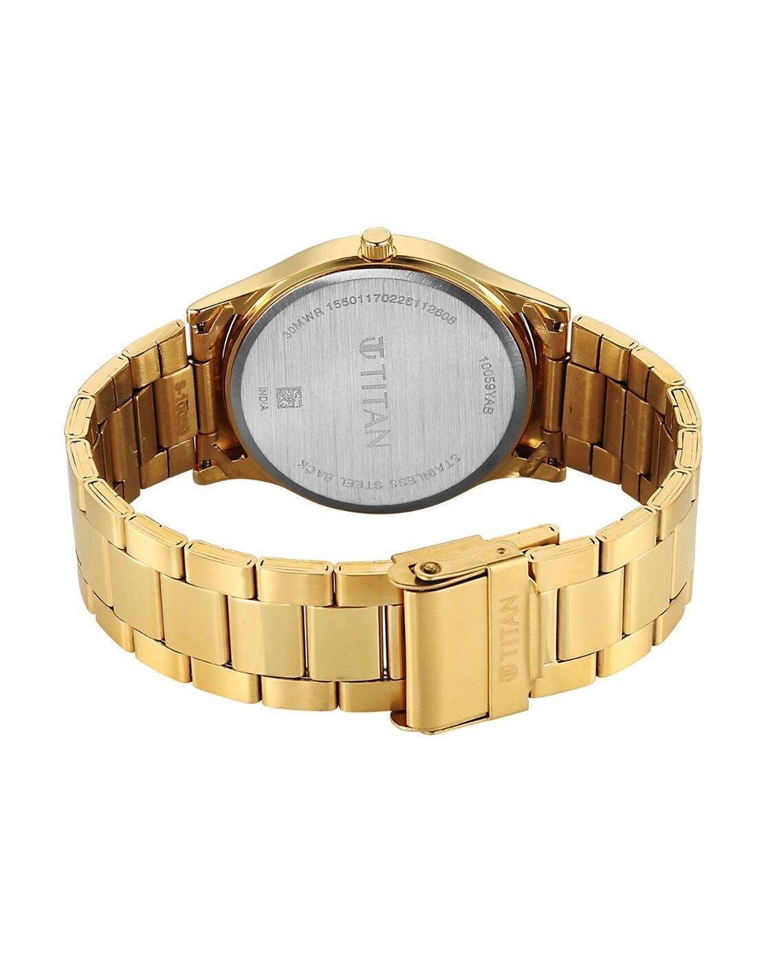 Men Karishma Regal Classic Day-Date IPG Stainless Steel Dress Analogue Watch-10059YM02