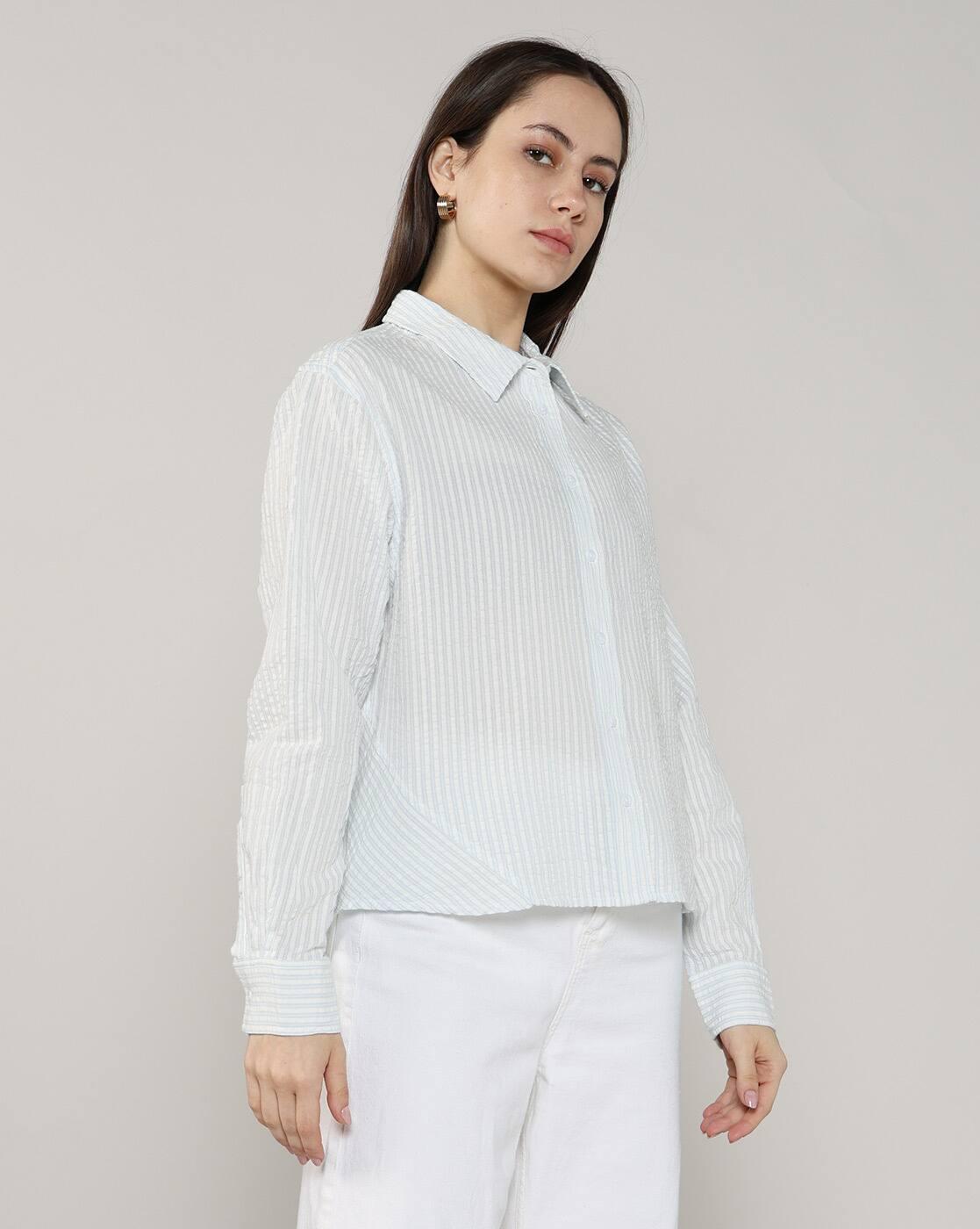 Women Striped Relaxed Fit Cotton Shirt