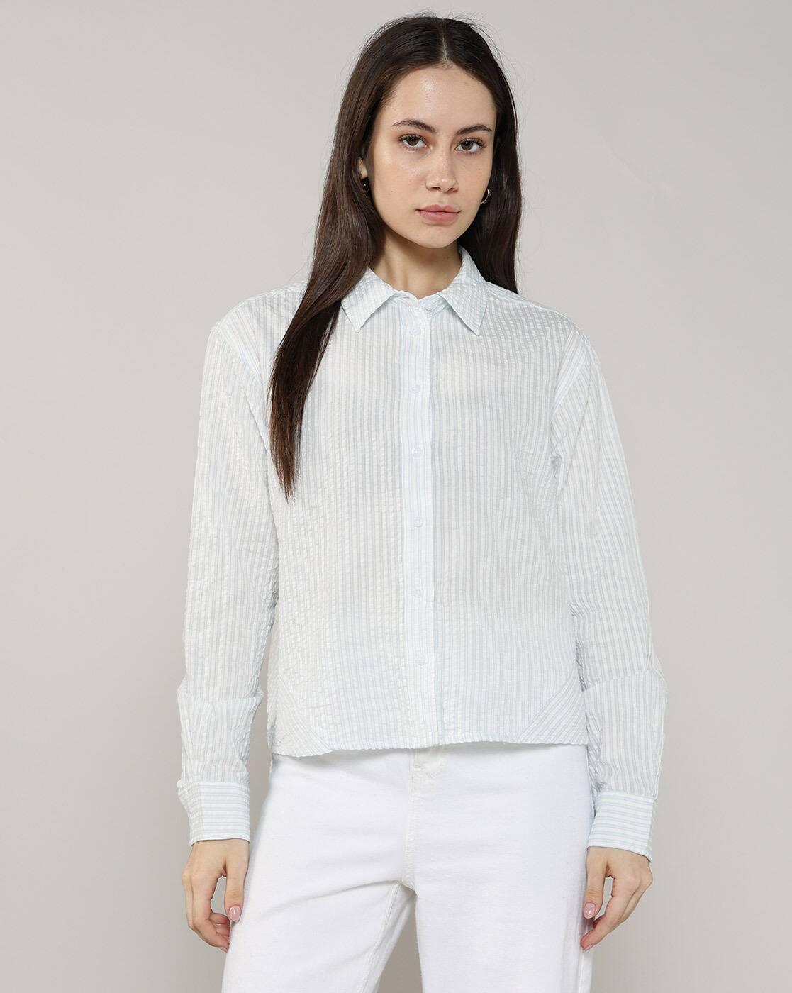 Women Striped Relaxed Fit Cotton Shirt