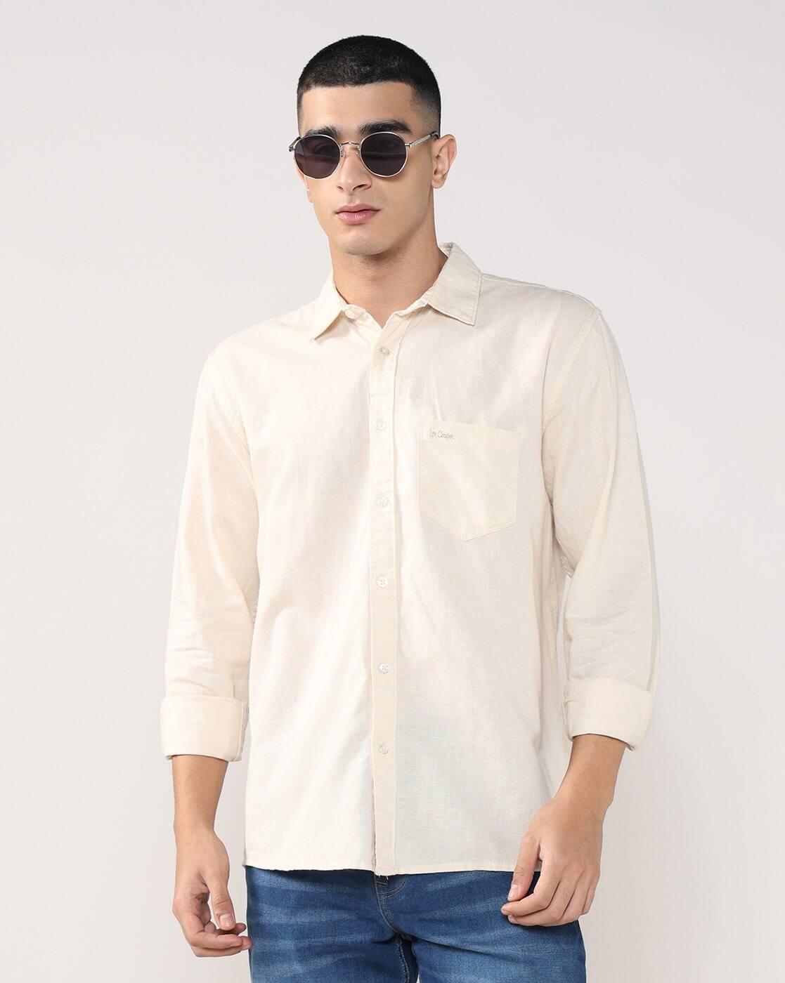 Men Regular Fit Shirt with Patch Pocket